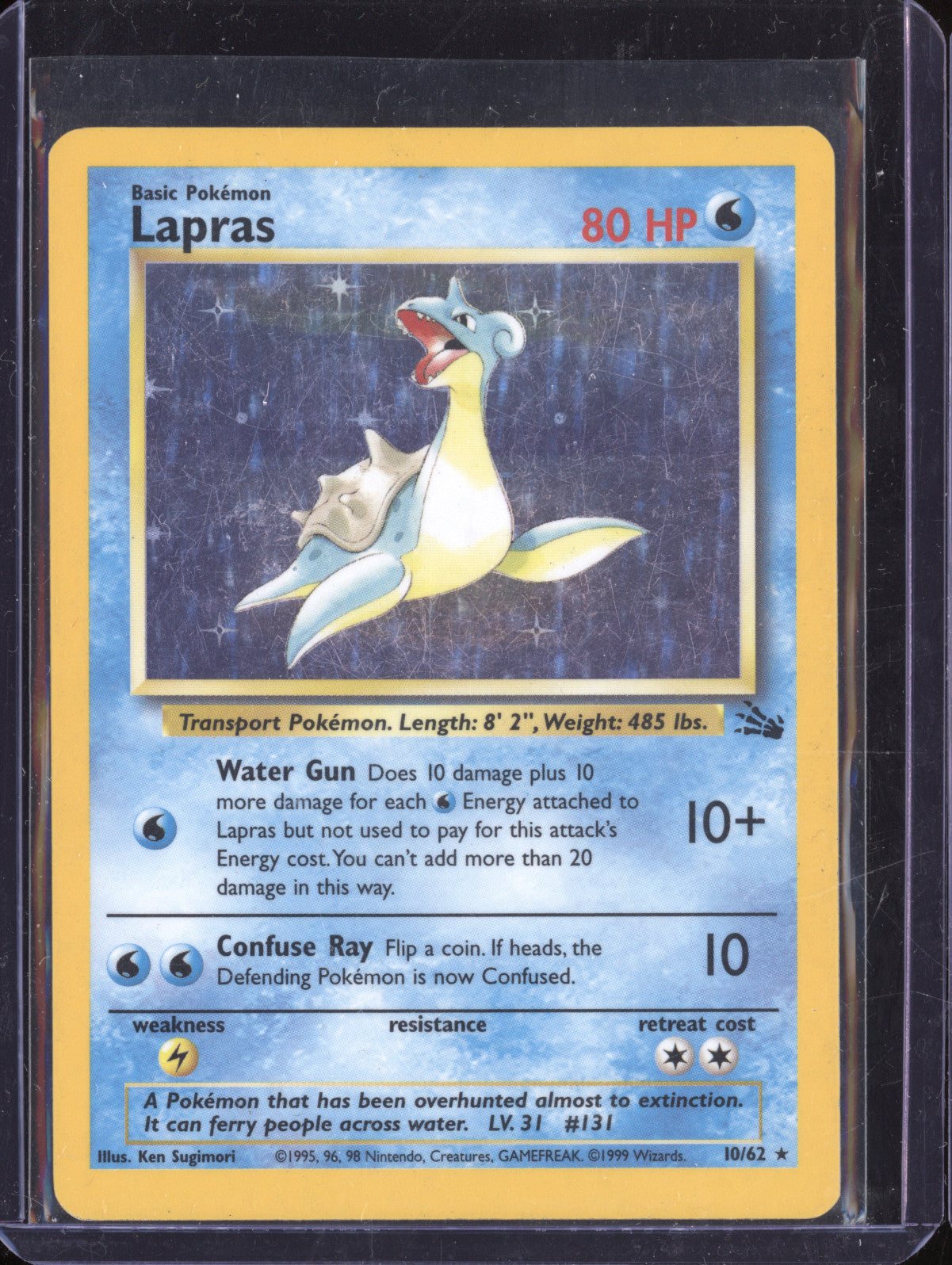 Lapras 1999 Pokemon Fossil 10/62 Holo