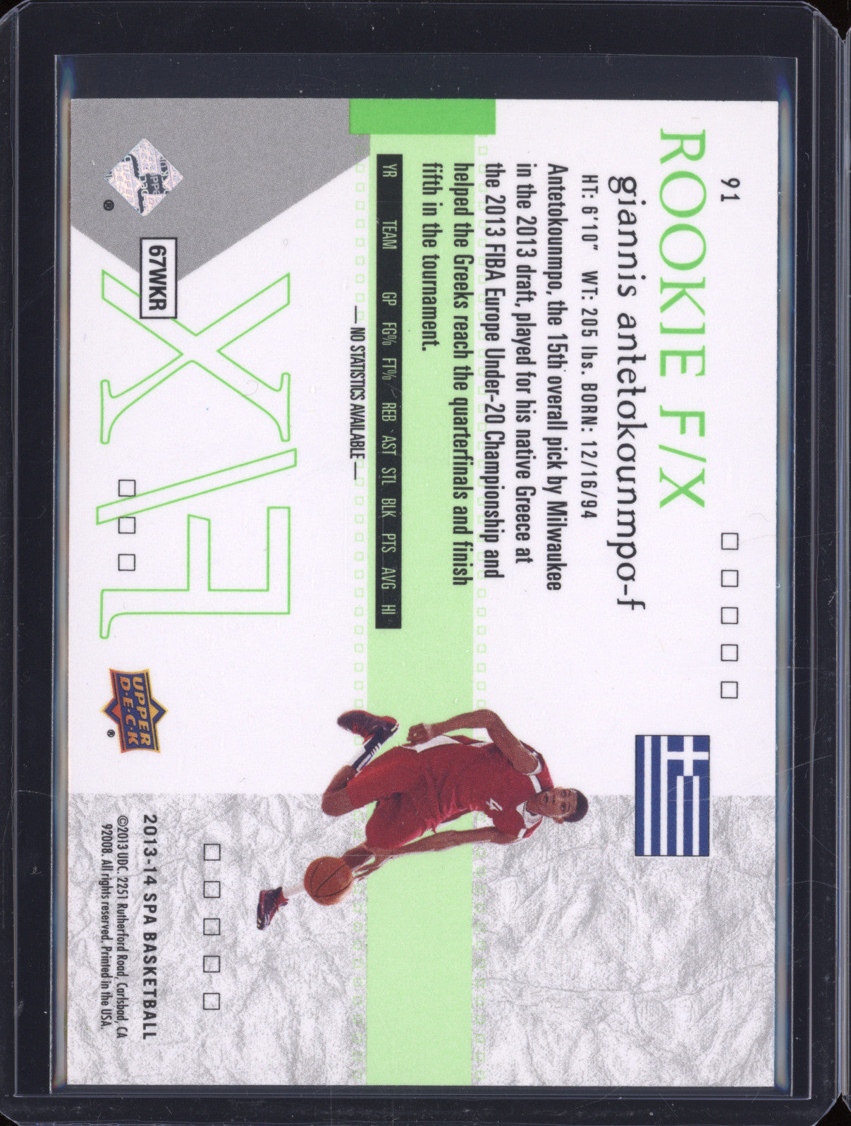 2013 Upper Deck SP Authentic 91 Giannis Antetokounmpo RC