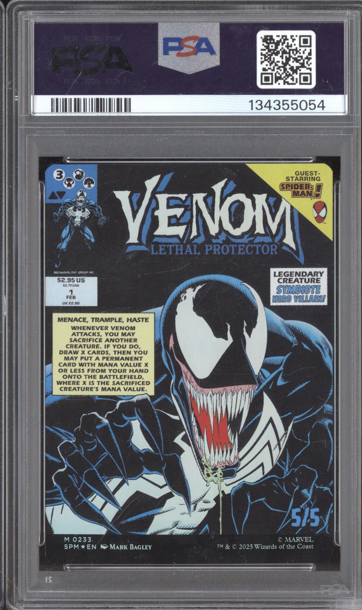 2025 MTG Marvel Spider-Man Eddie Brock Classic Comic-Foil 0233 PSA 9