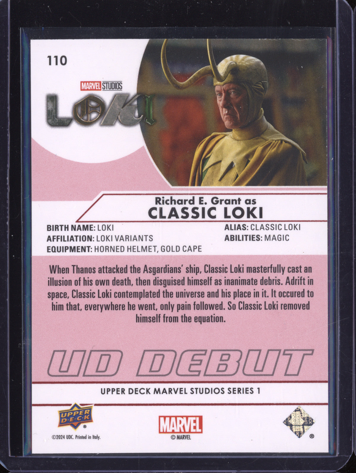 Classic Loki 2024 Upper Deck Marvel Studios Series 1 Exclusives UD DEBUT 44/100