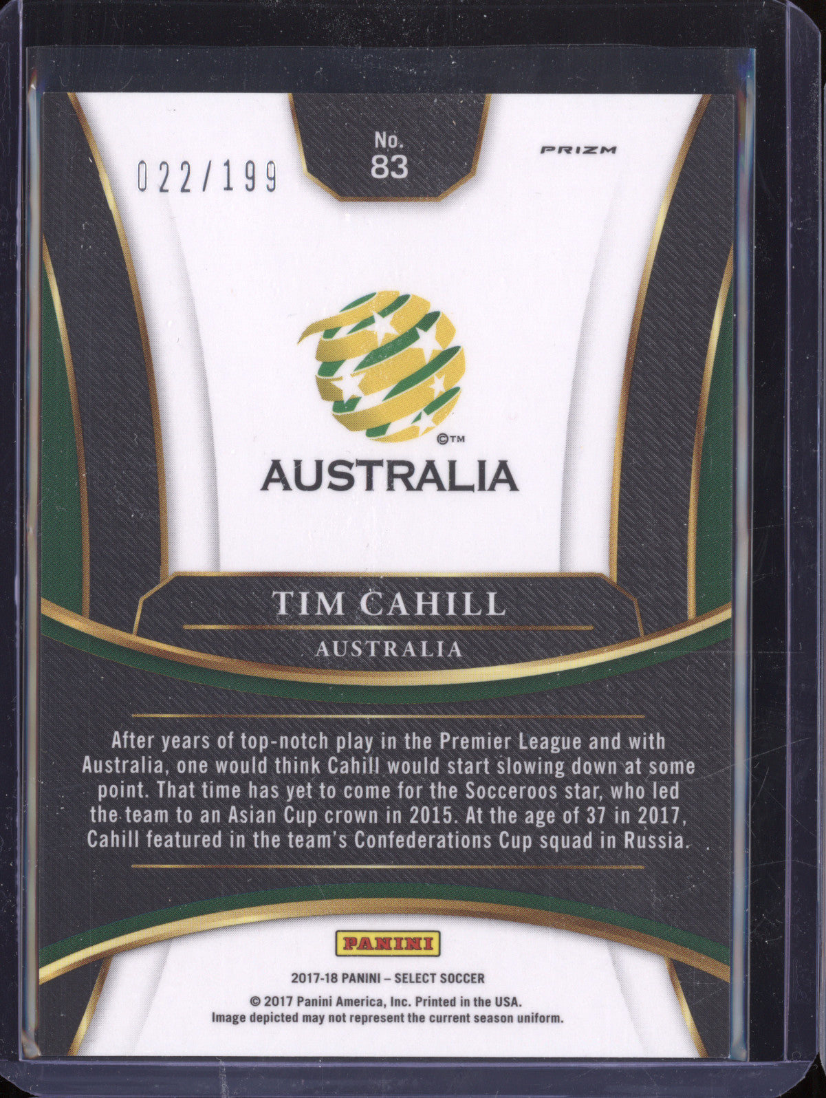 Tim Cahill 2017-18 Panini Select 83 Maroon 22/199