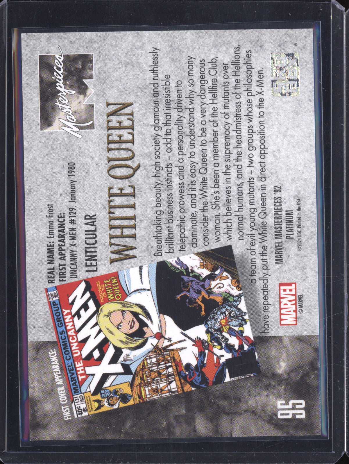 White Queen 2024 Skybox Masterpieces '92 Platinum 95 Lenticular