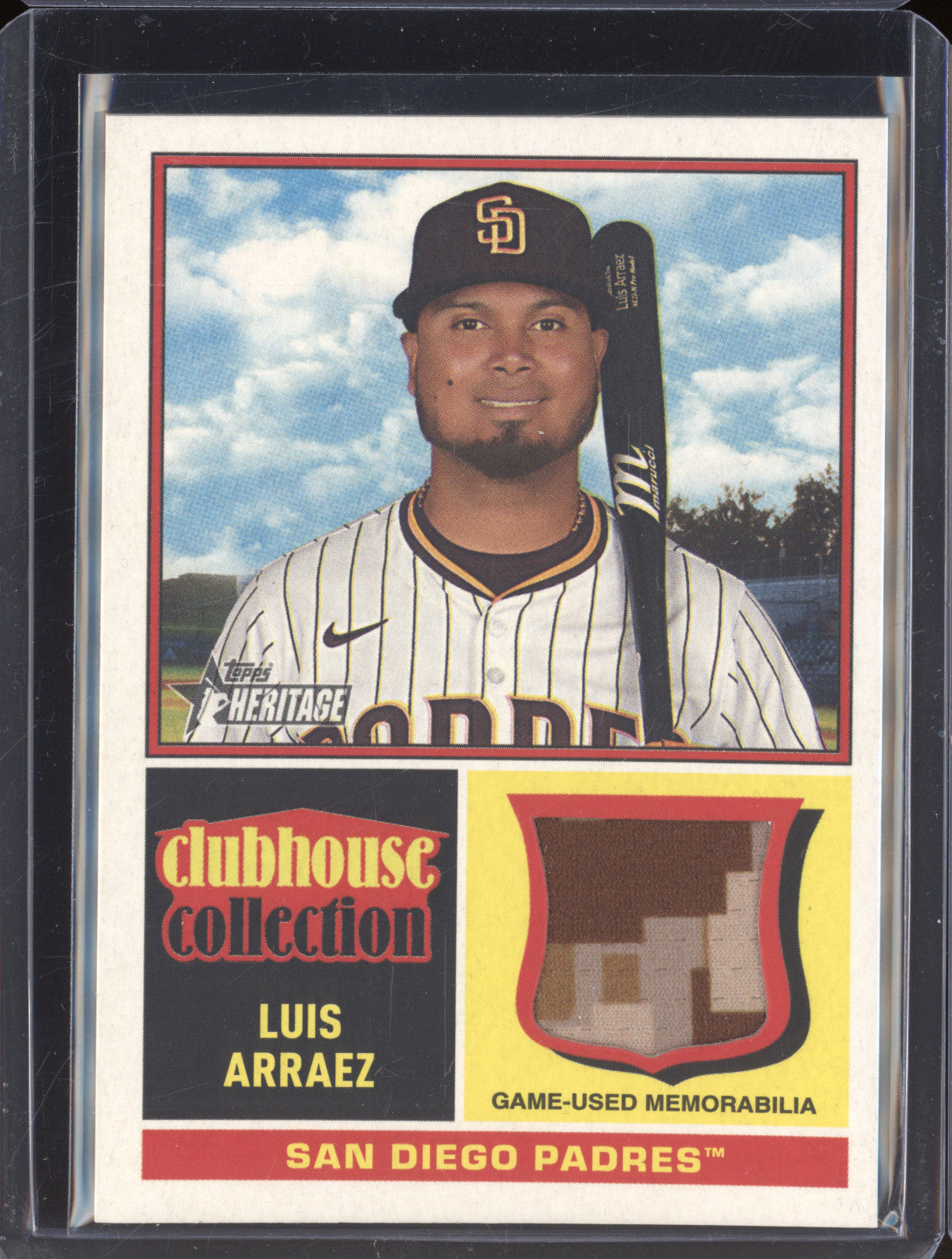 Luis Arraez 2025 Topps Heritage CCR-LA Clubhouse Collection Relic