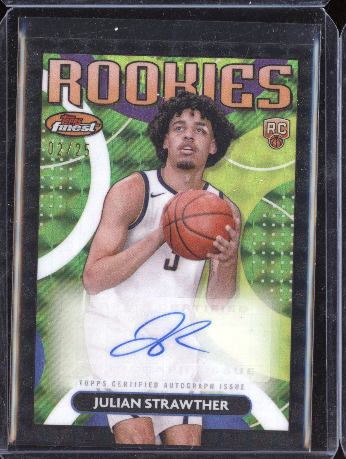 Julian Strawther 2023-24 Topps Finest RFA-JS Rookie Auto Black Geometric RC 2/25