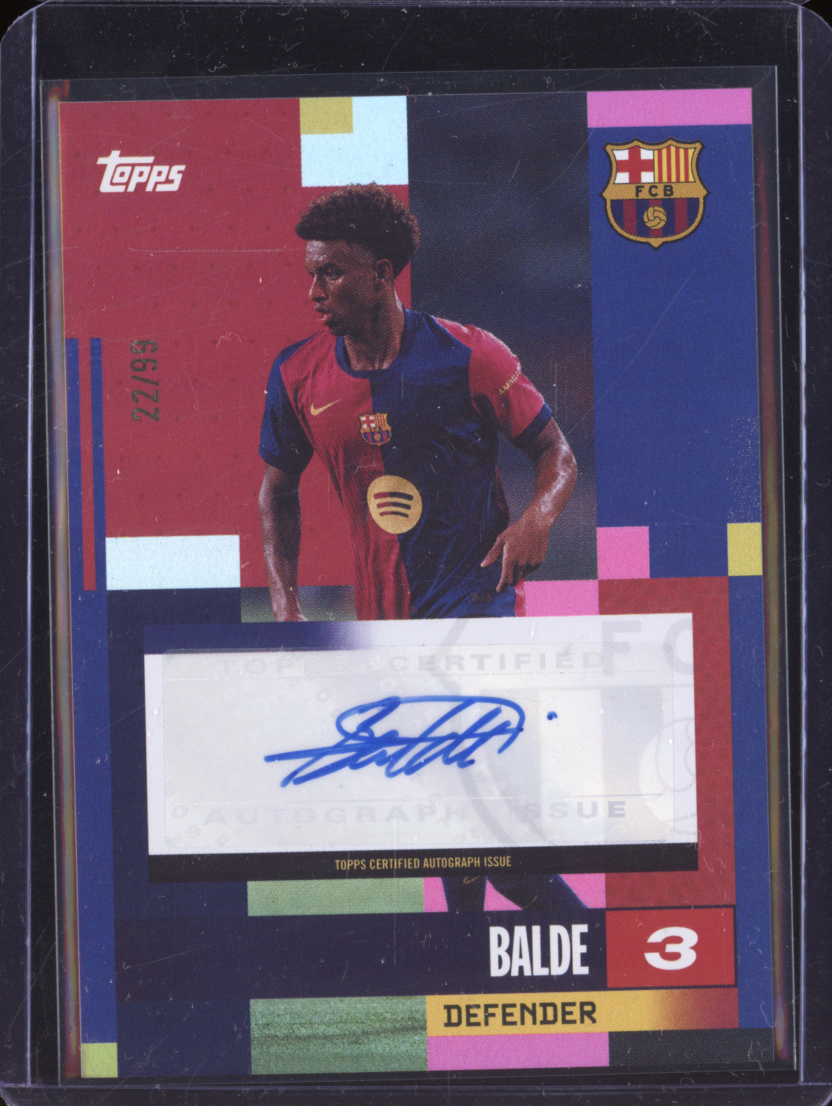 Balde 2024-25 Topps Team Set FC Barcelona First Team Auto Variation Pink 22/99