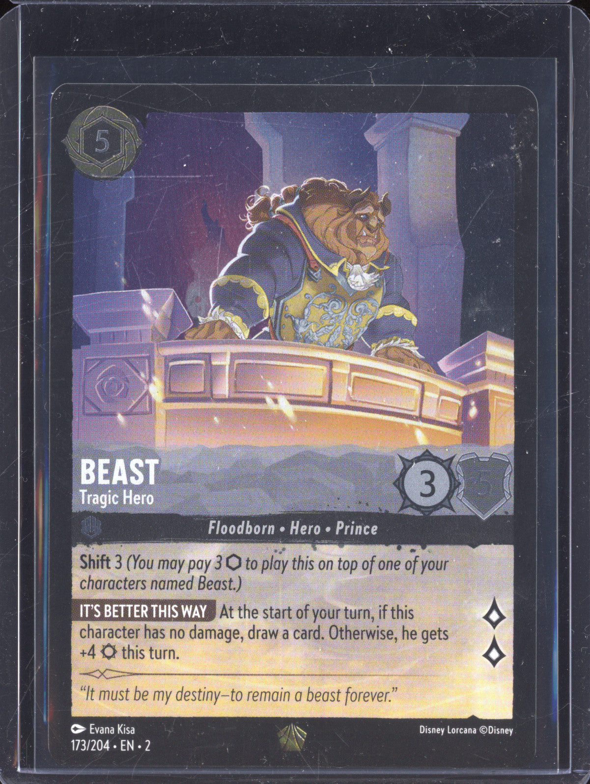 Beast 2023 Disney Rise of the Floodborn 173/204 Legendary Cold Foil