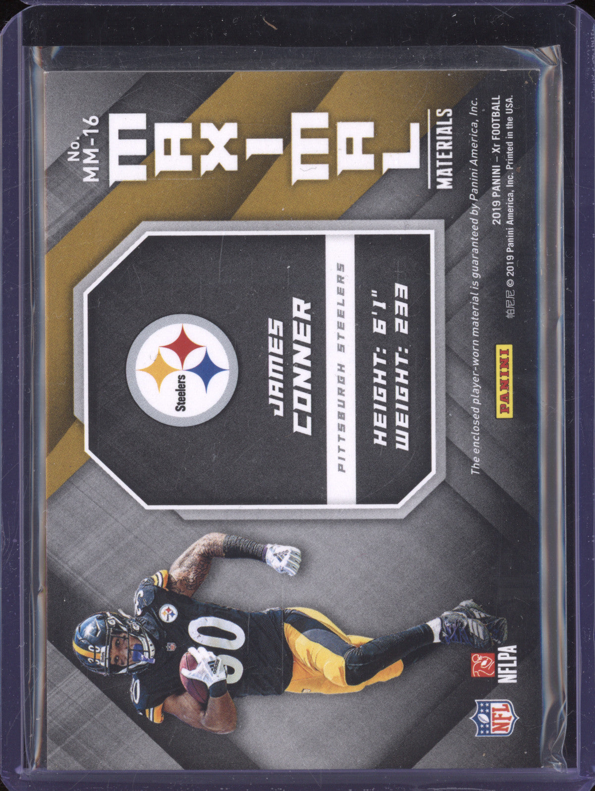 James Conner 2019 Panini Xr MM-16 Maximal Materials Orange 6/25