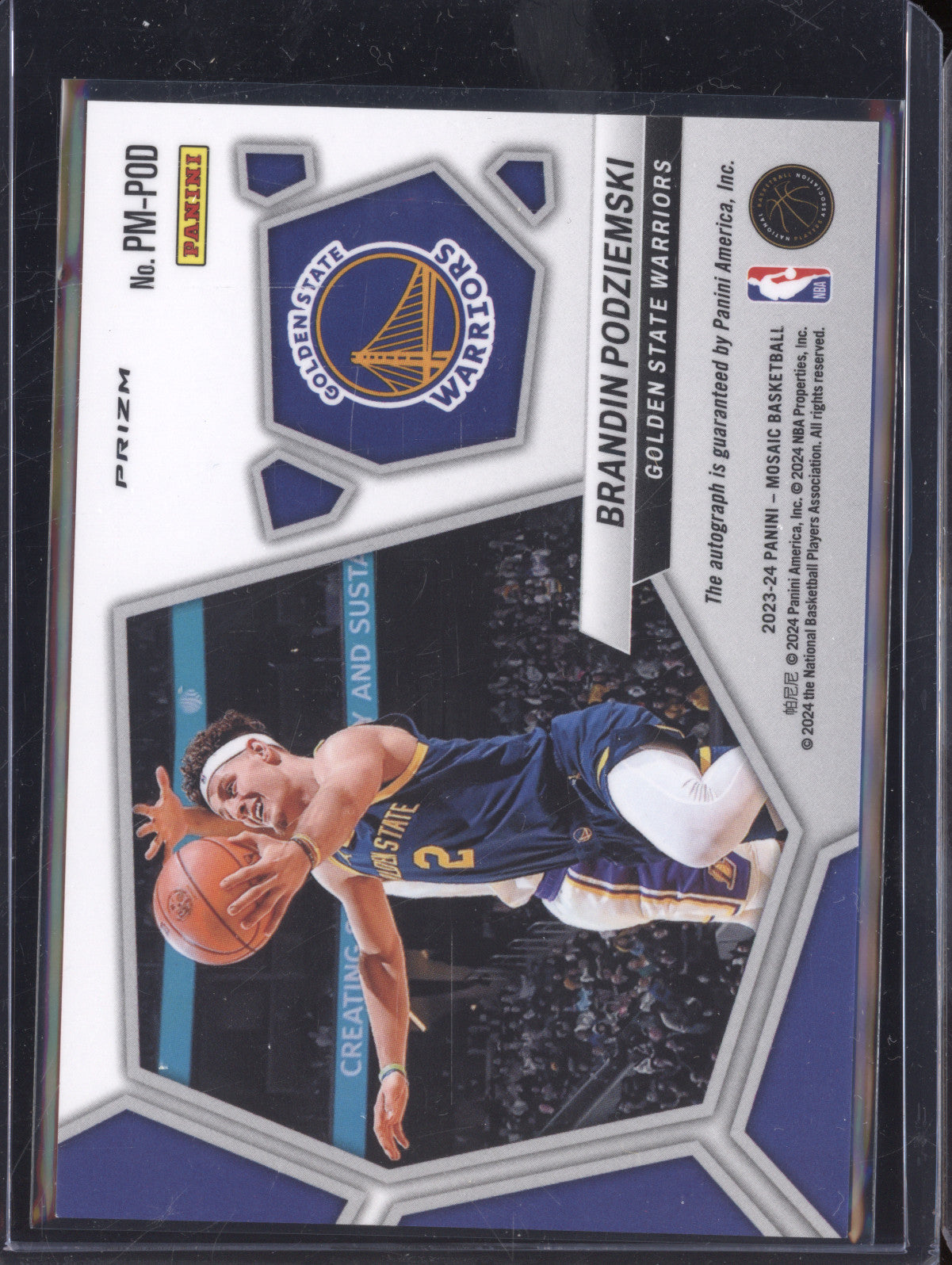 Brandin Podziemski 2023-24 Panini Mosaic PM-POD Pictographs Auto Choice RC