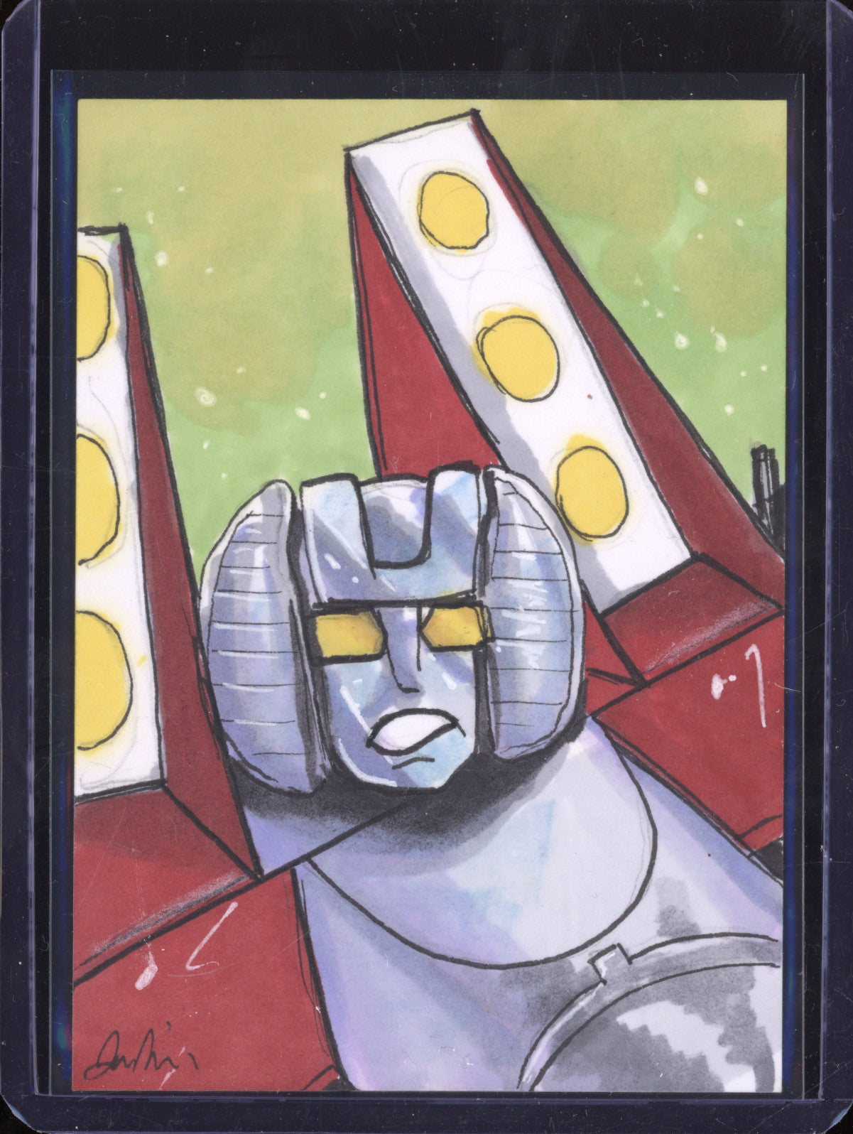 Starscream 2024 Dynamite Transformers 40th Anniversary Hand Signed Sketch Card