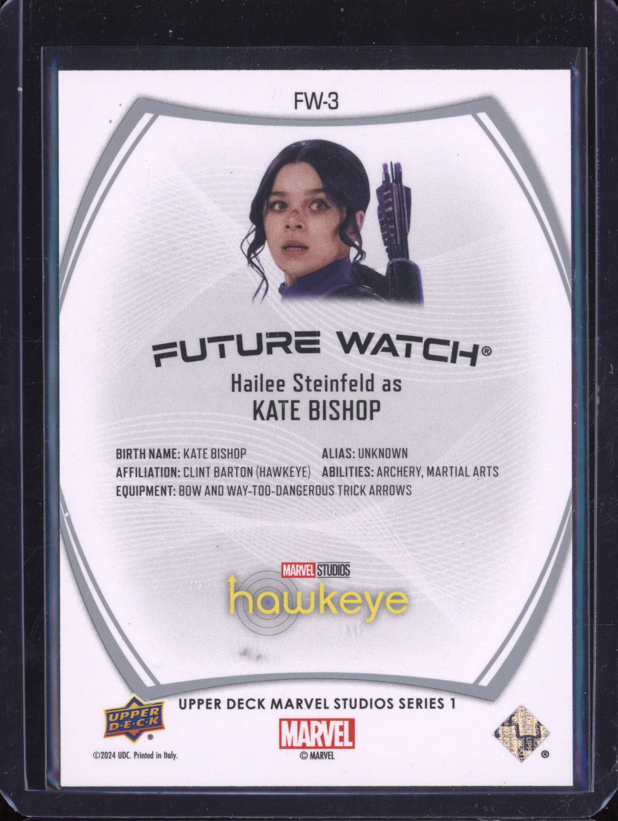 Kate Bishop 2024 Upper Deck Marvel Studios Series 1 Future Watch Retros 9/999