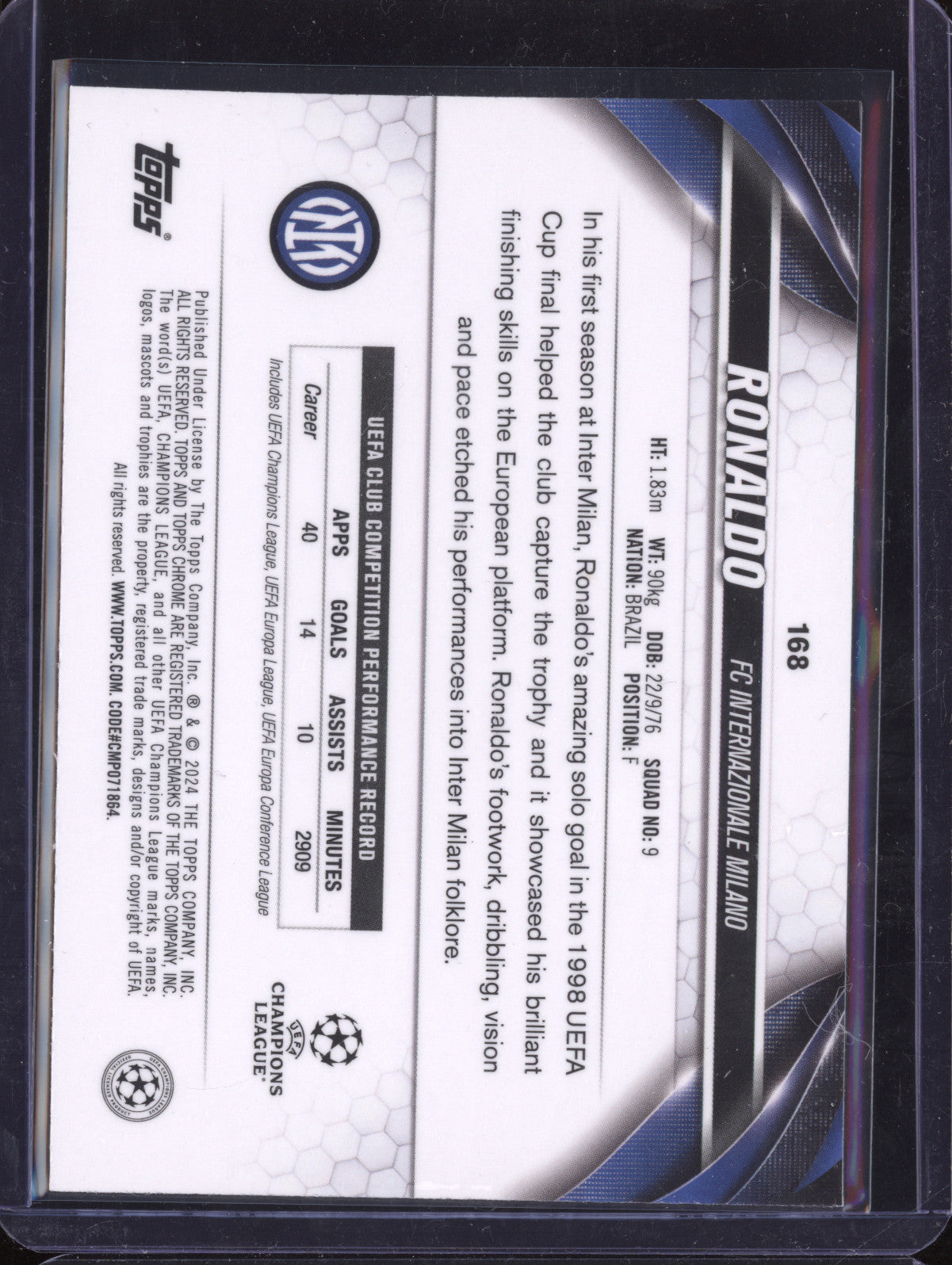 Ronaldo 2023-24 Topps Chrome UCC 168 Legendary Variation