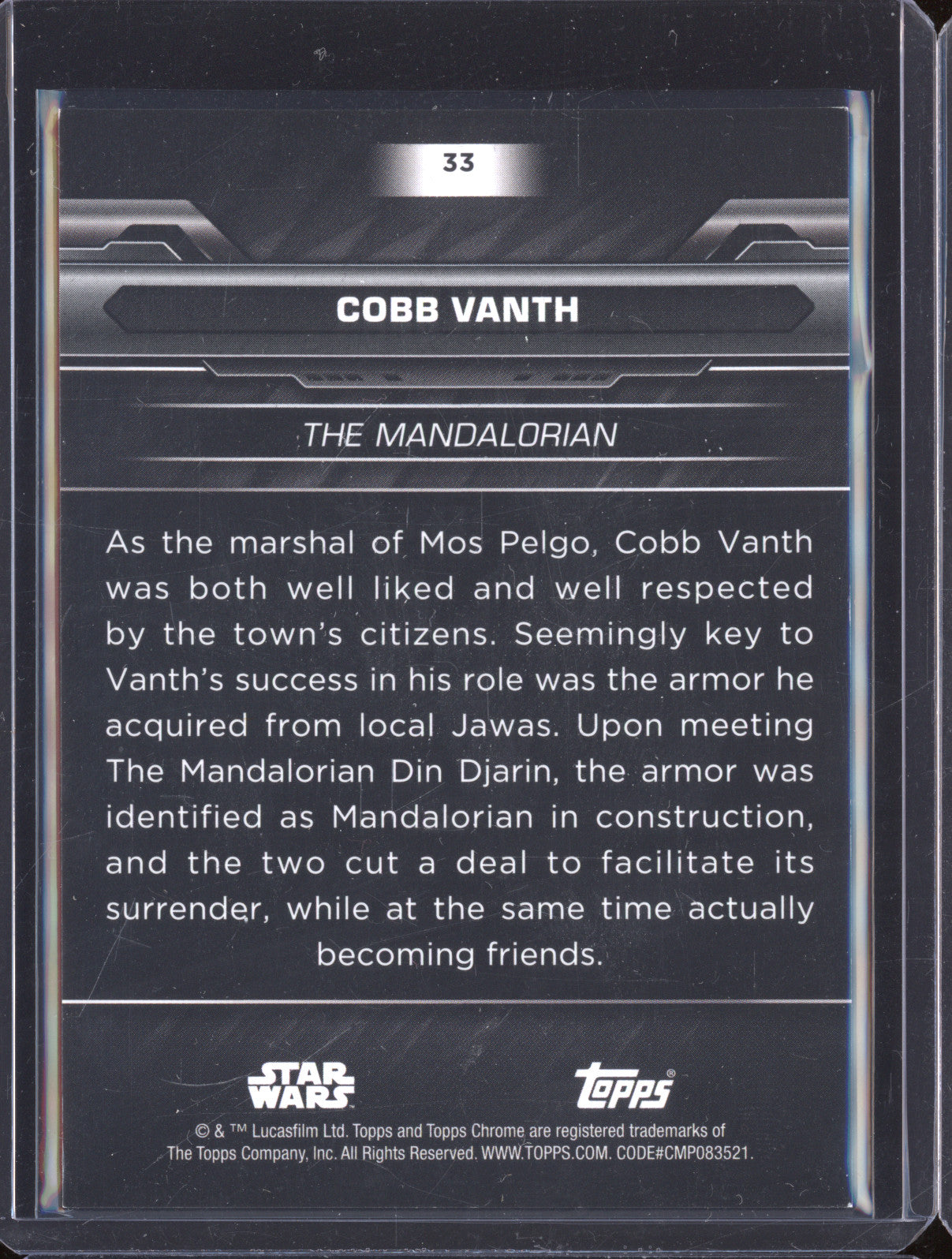 Cobb Vanth 2024 Topps Chrome Black 33 Lazer Refractor 43/75
