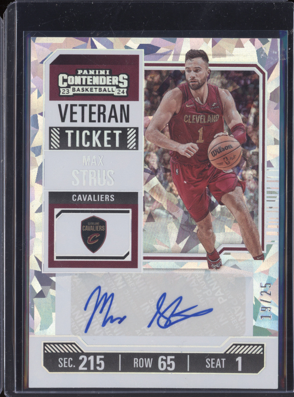 Max Strus 2023-24 Panini Contenders VTR-MSH Veteran Ticket Auto Cracked Ice 19/25