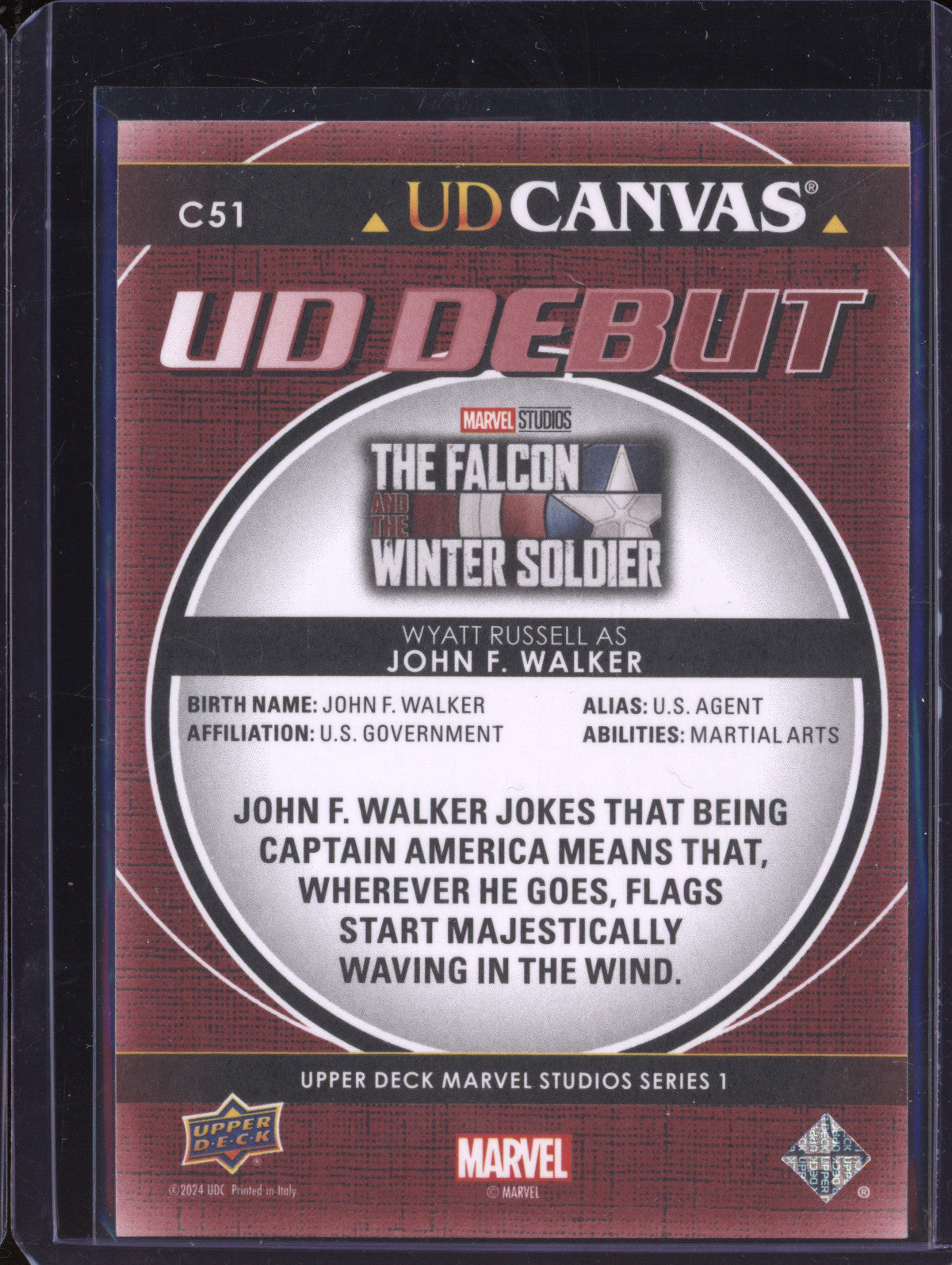 John F. Walker 2024 Upper Deck Marvel Studios Series 1 C51 UD Canvas UD DEBUT