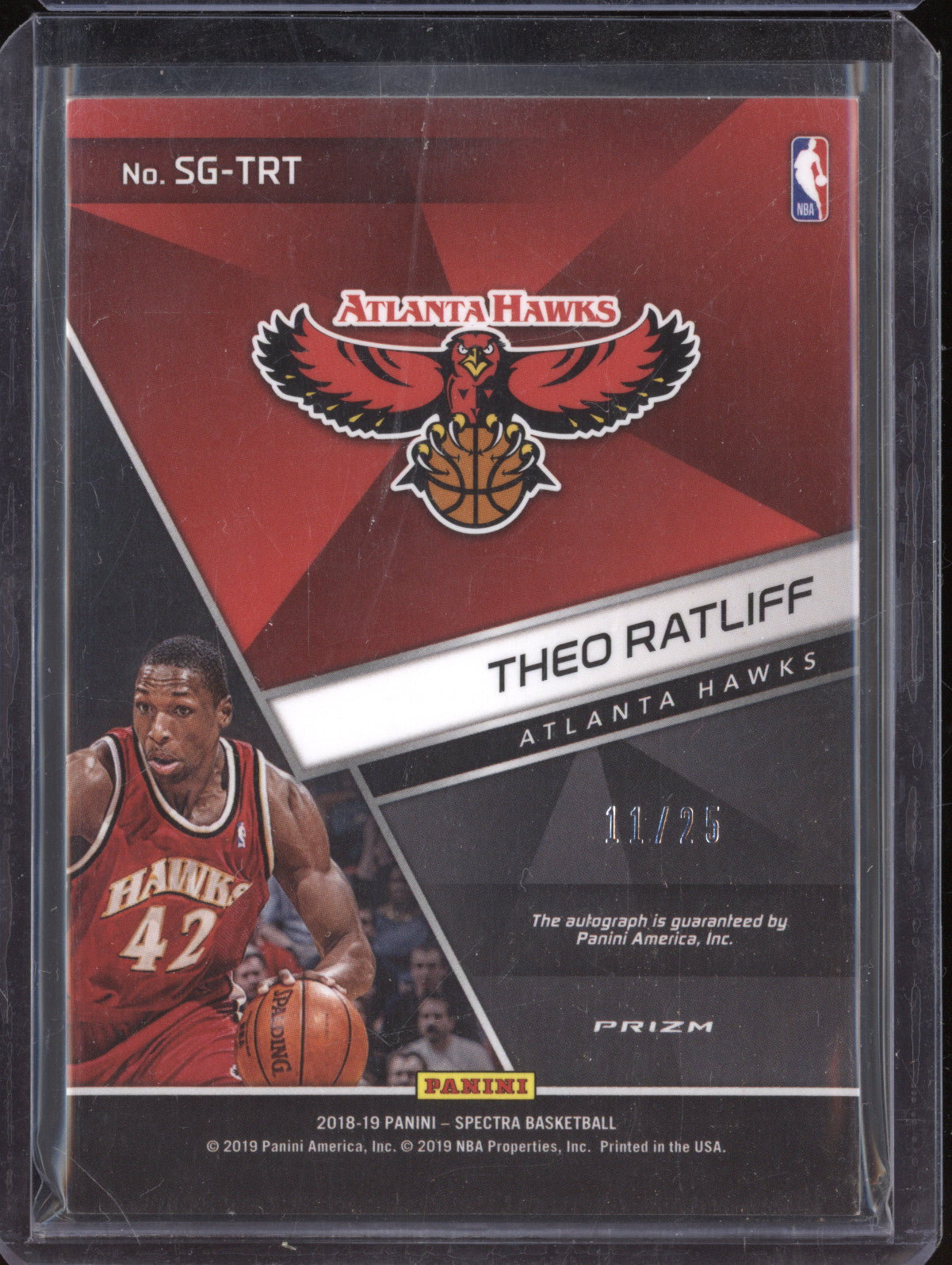 Theo Ratliff 2018-19 Panini Spectra SG-TRT Signatures Pink Neon 11/25
