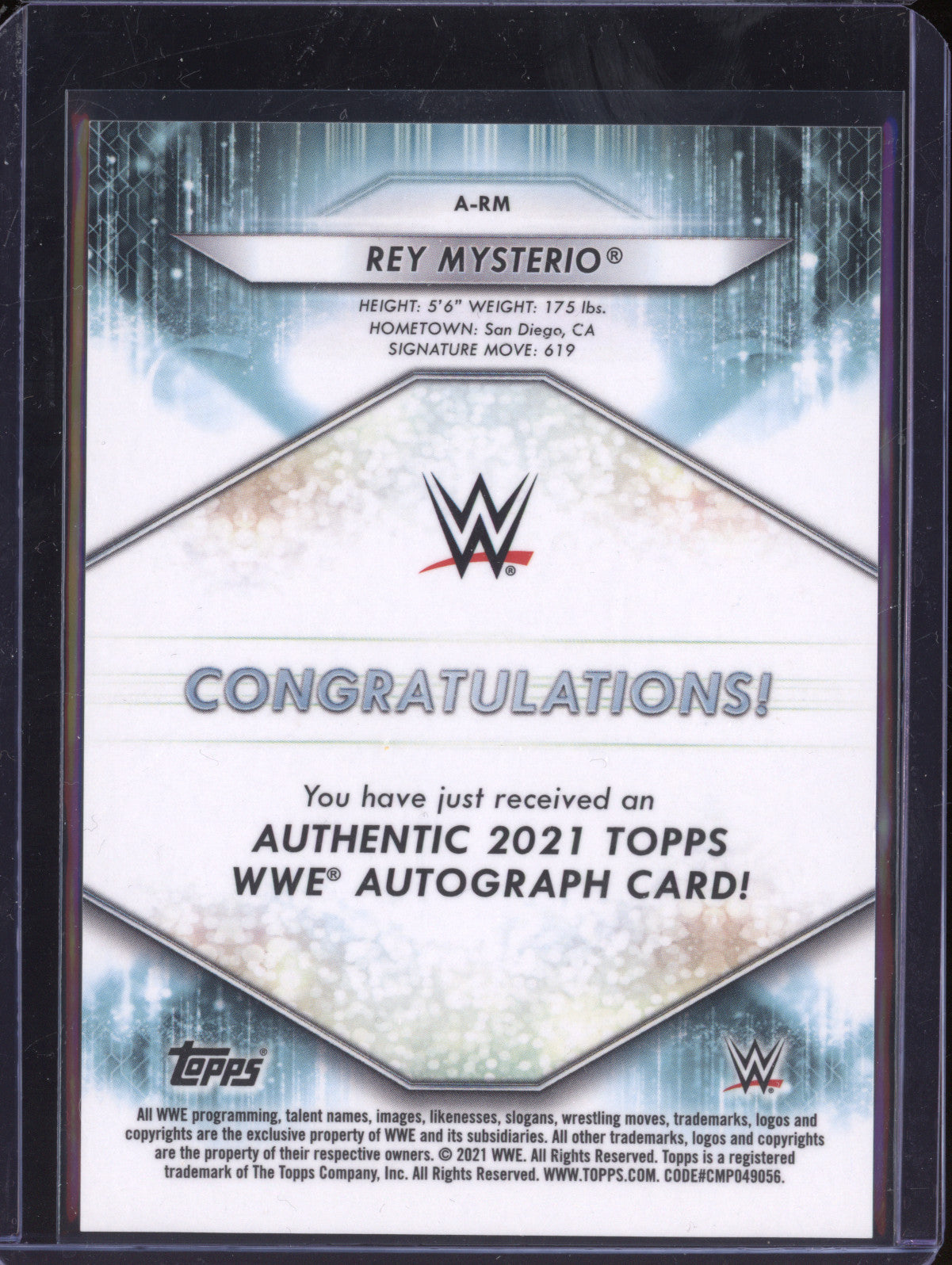 Rey Mysterio 2021 Topps WWE A-RM Superstar Roster Autograph Green 50/99