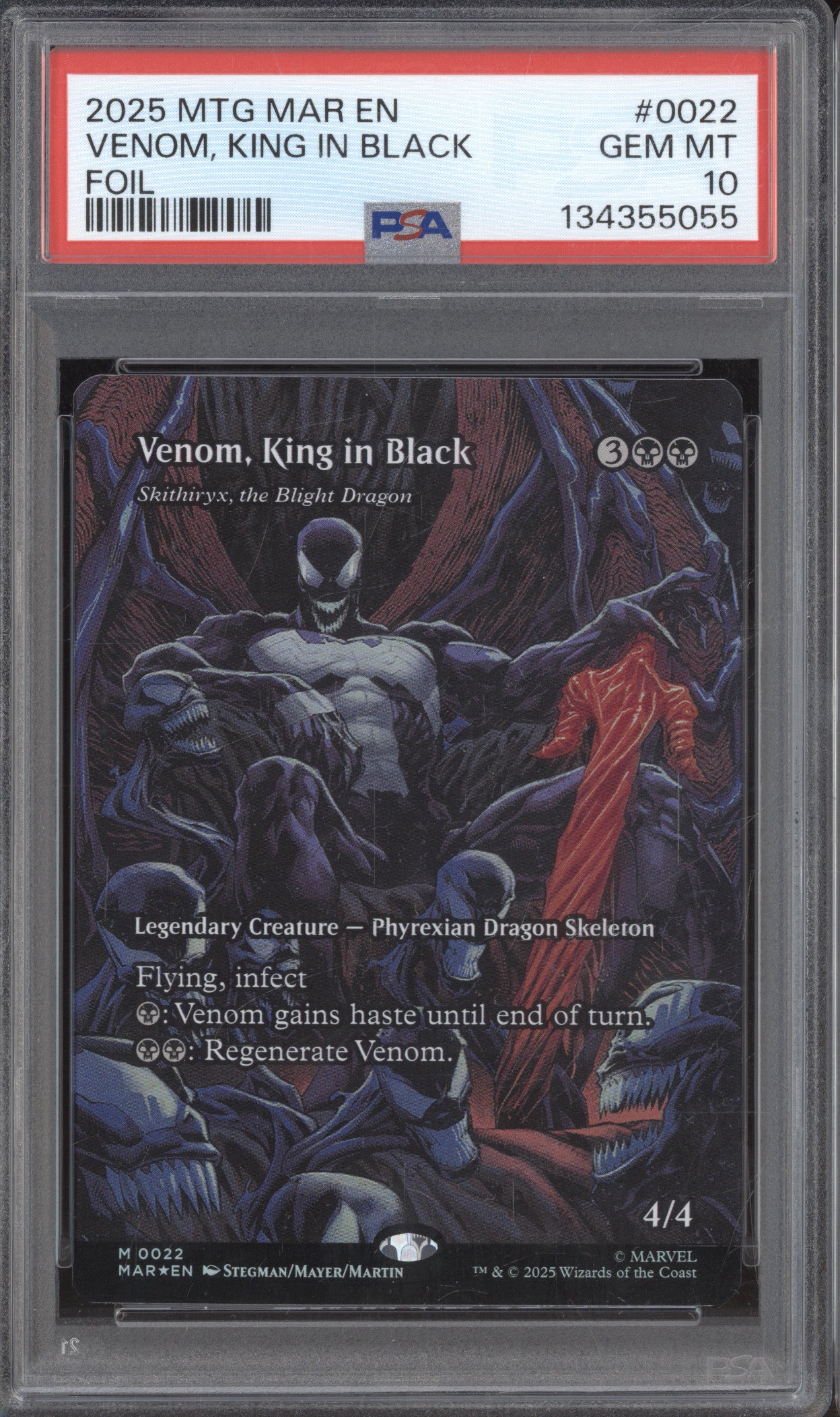 2025 MTG Marvel Spider-Man 0022 Venom, King in Black Foil PSA 10