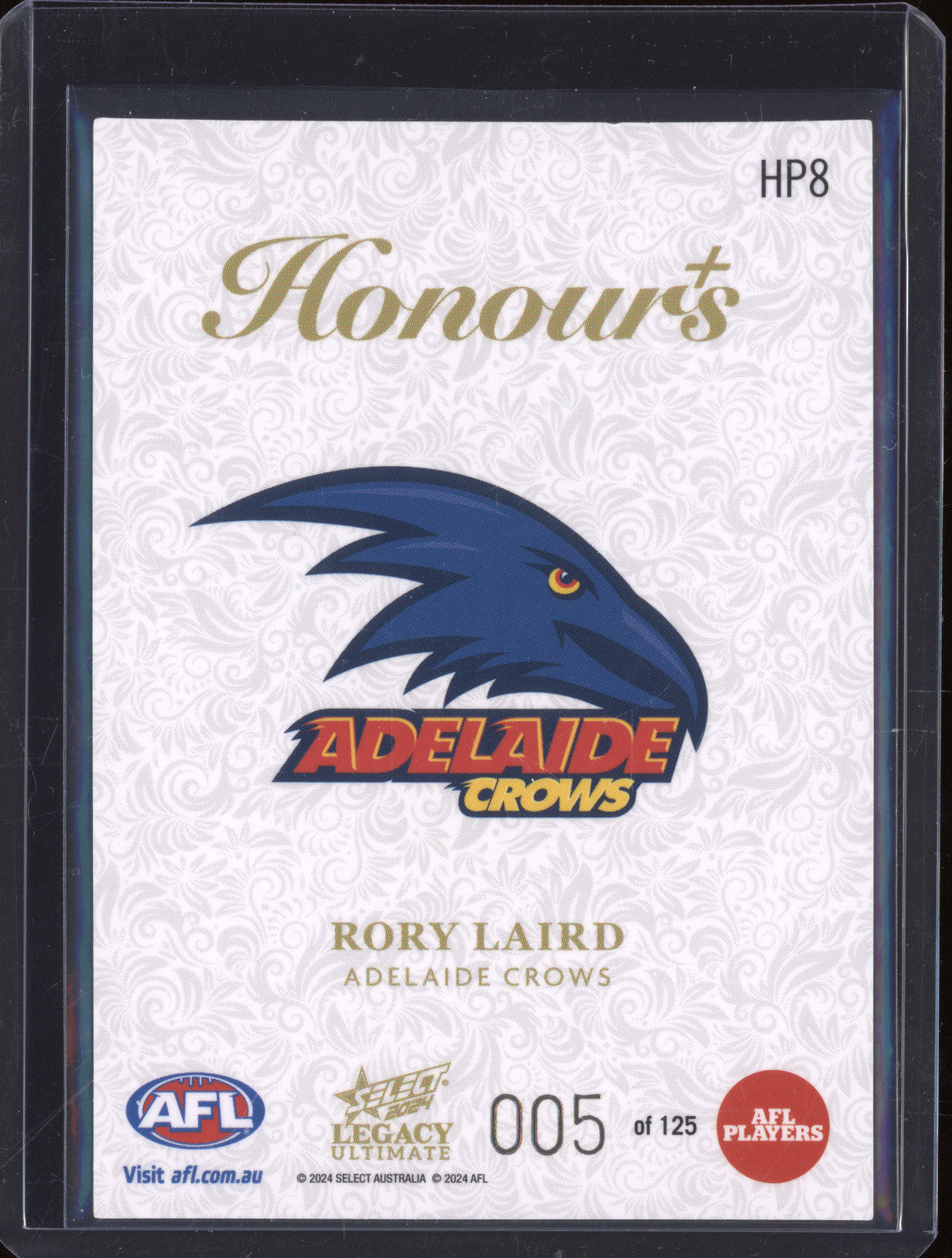 2024 AFL Select Legacy Ultimate HP8 Rory Laird Honours+ LOW 005/125