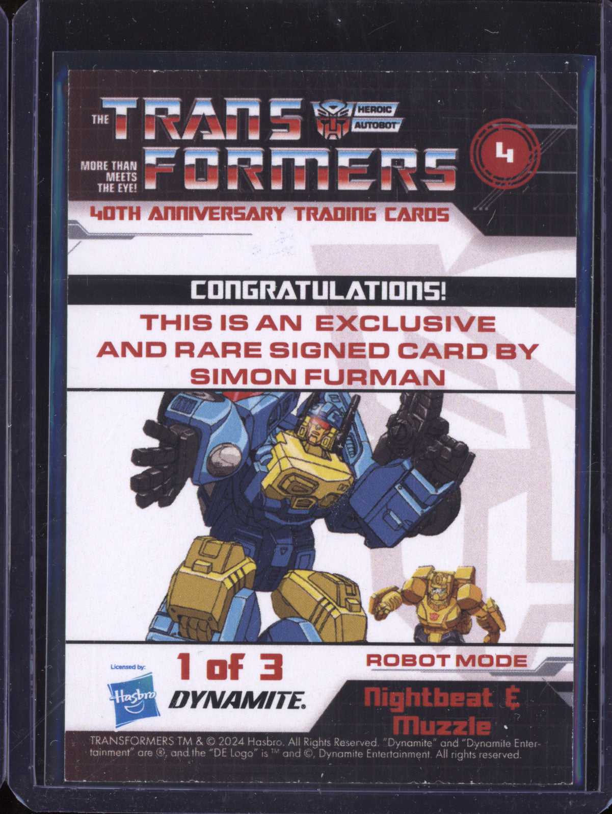 Nightbeat & Muzzle 0 Dynamite Transformers 40th Anniversary 4 Hand Signed Card