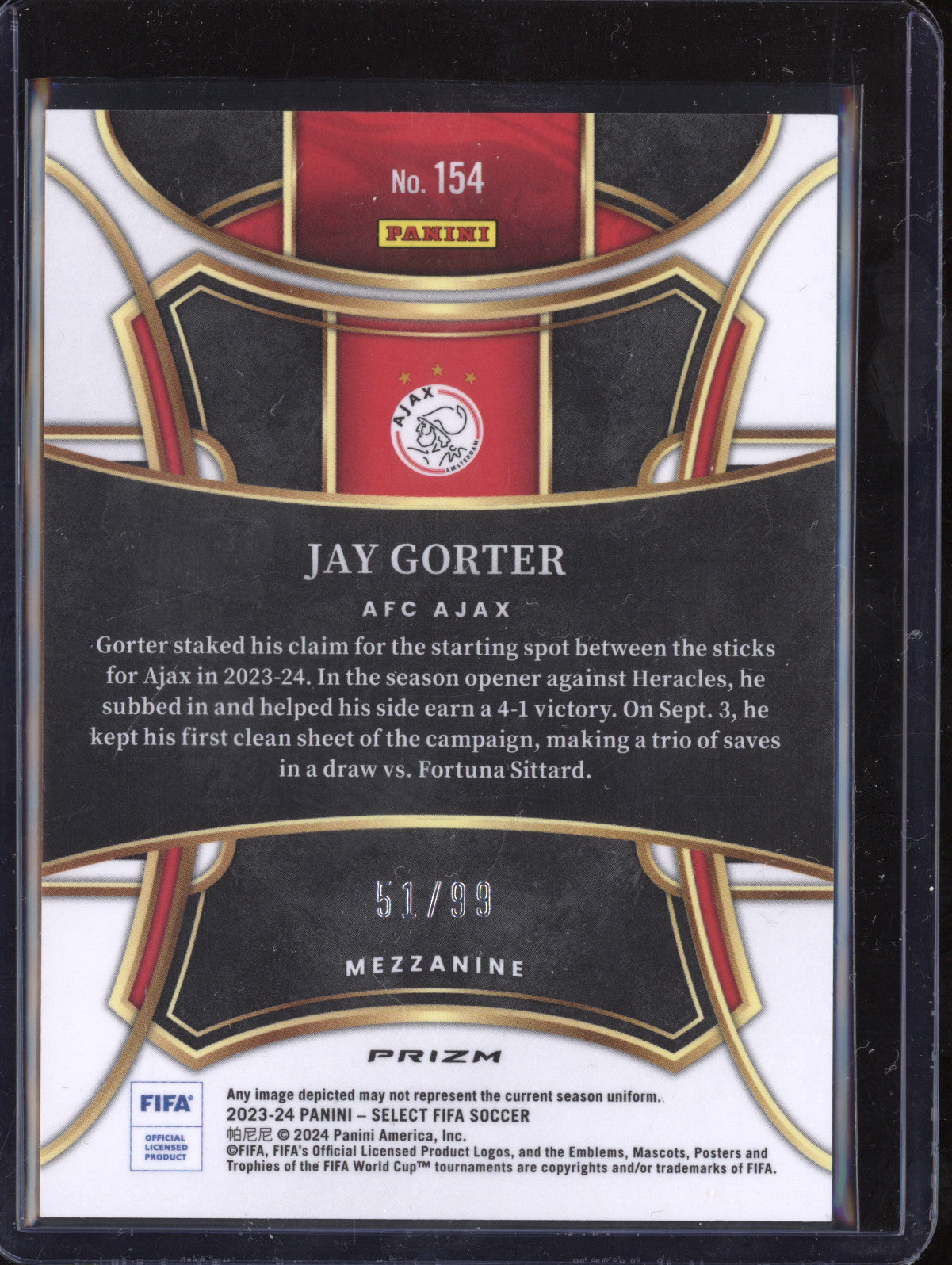 Jay Gorter 2023-24 Panini Select FIFA 154 Winter Camo RC 51/99