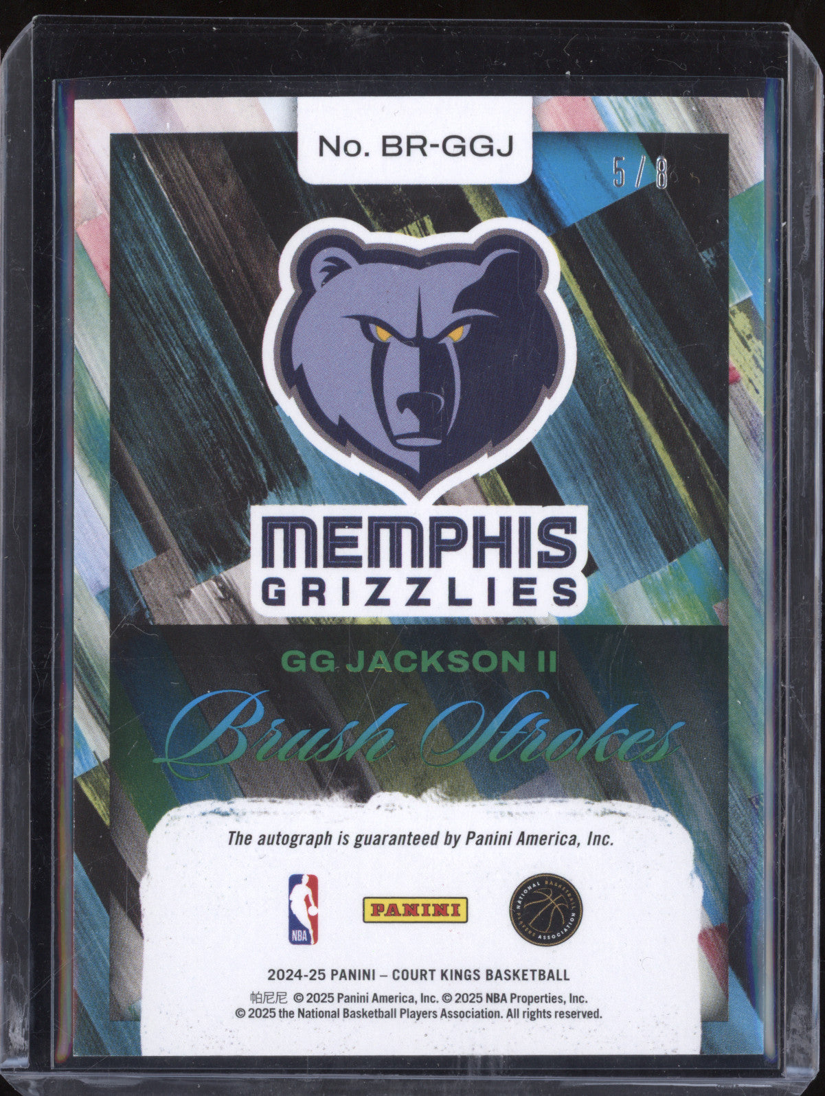GG Jackson II 2024-25 Panini Court Kings BR-GGJ Brush Strokes Auto Obsidian 5/8
