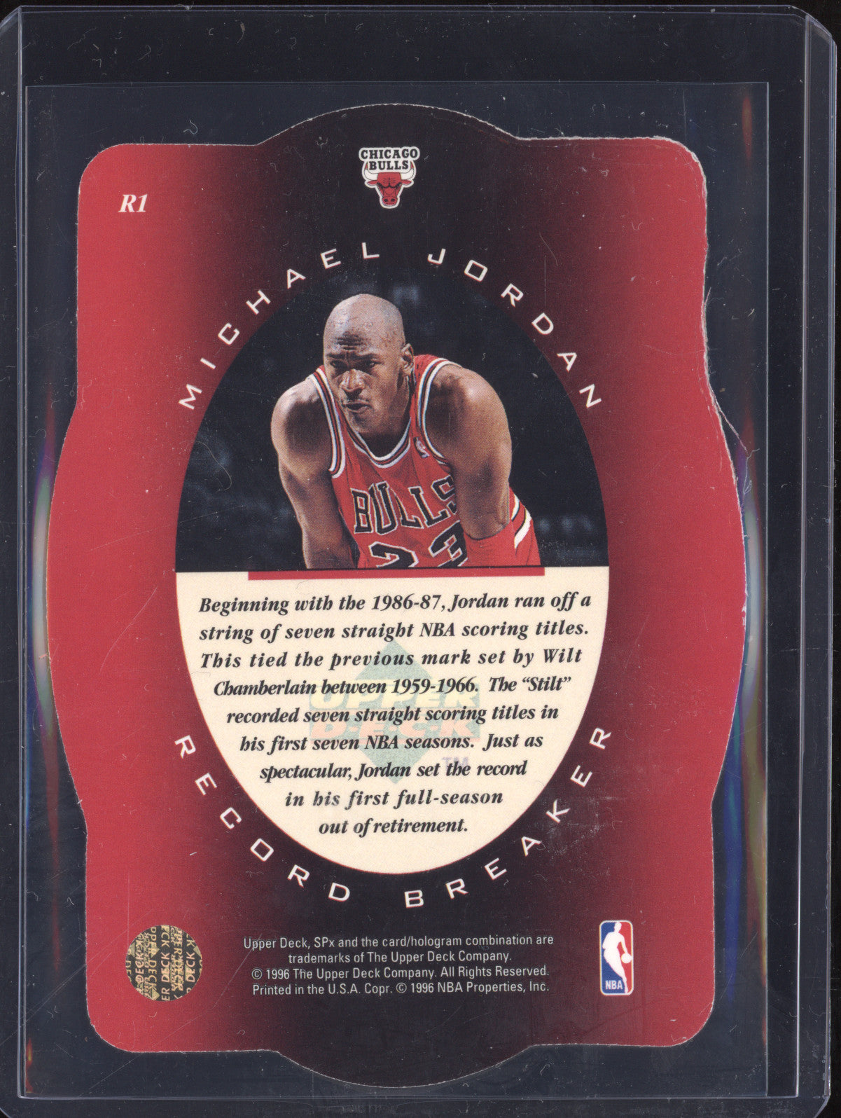 Michael Jordan 1996 Upper Deck SPx R1 Record Breaker