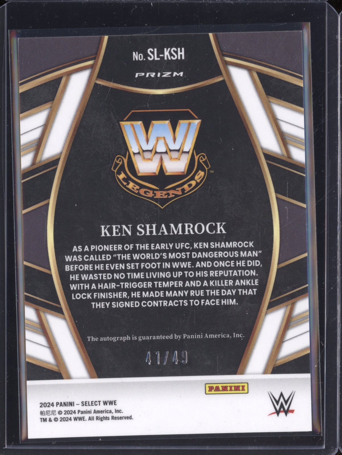 Ken Shamrock 2024 Panini Select SL-KSH Signature Selections Blue 41/49