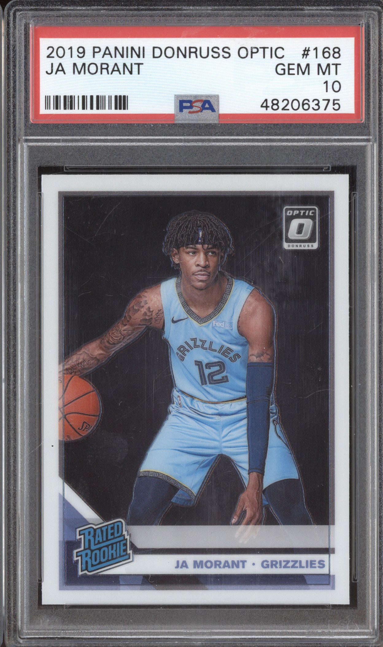 2019-20 Panini Donruss Optic 168 Ja Morant RC PSA 10