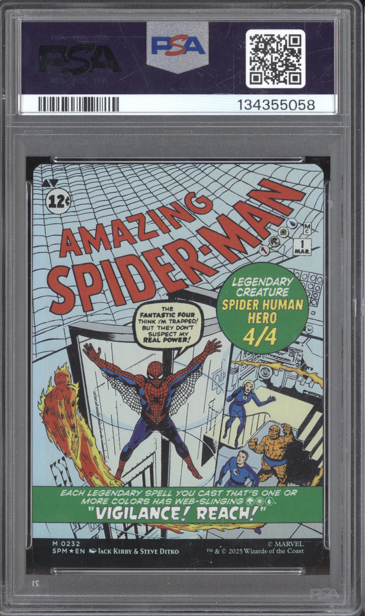 2025 MTG Marvel Spider-Man 0232 Peter Parker / Amazing Classic Comic-Foil PSA 9