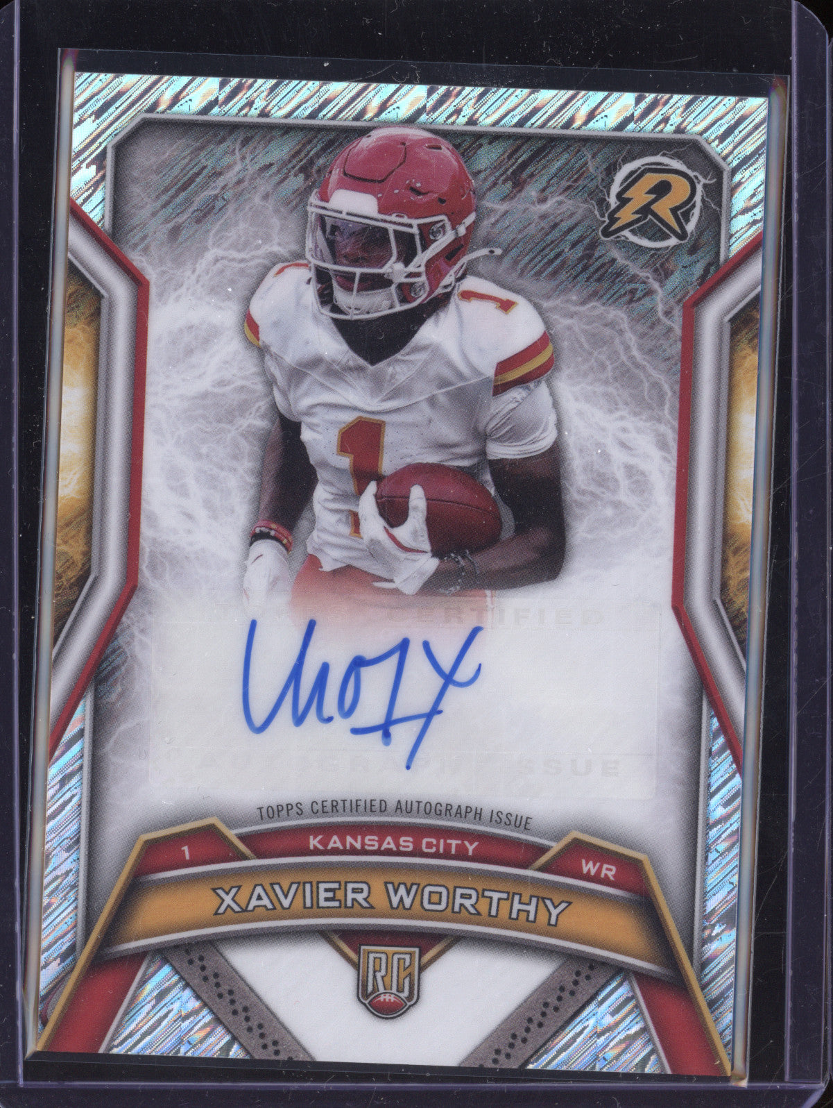 Xavier Worthy 2024 Topps Resurgence RRS-XW Rookie Auto Silver Static RC