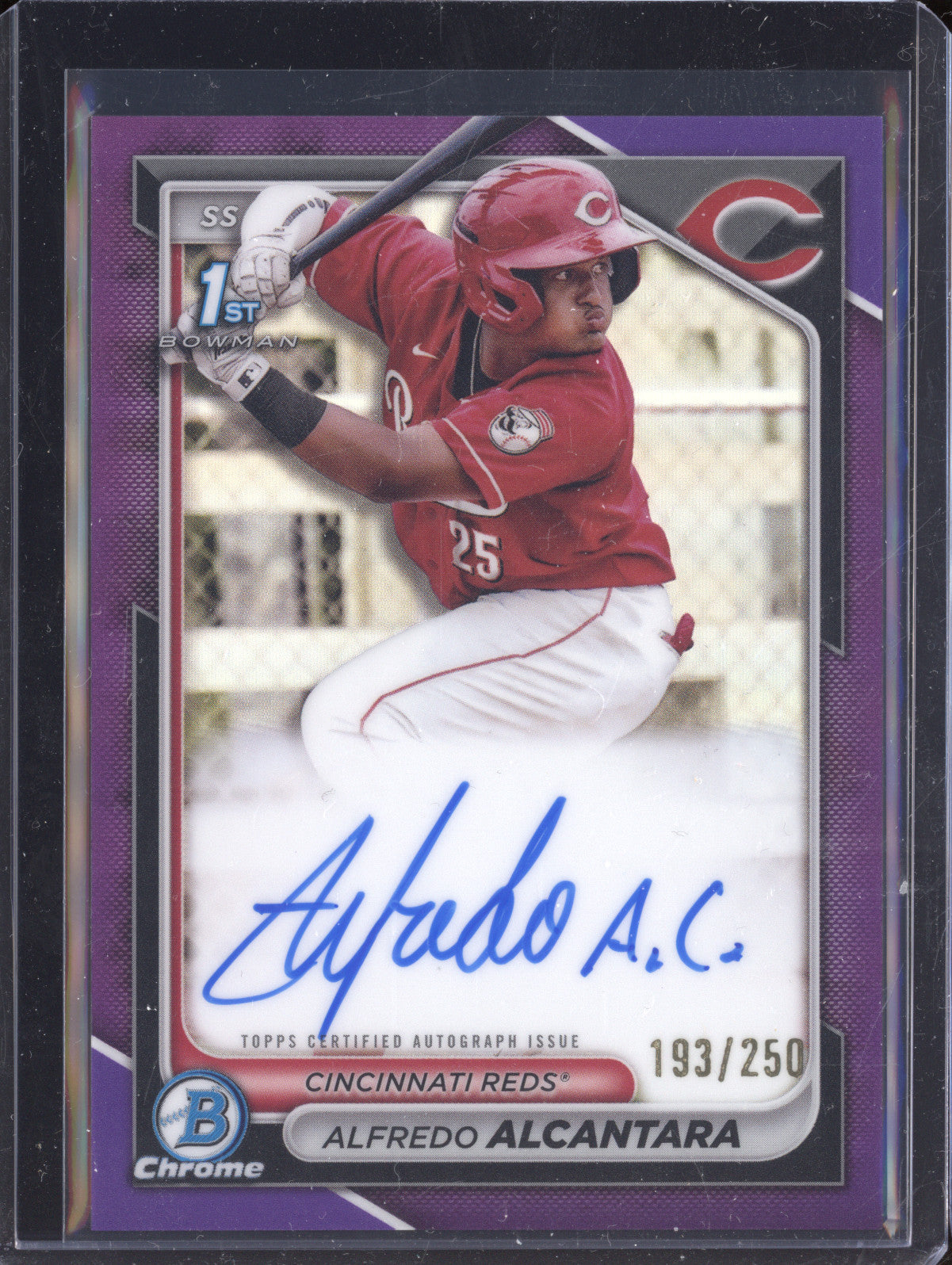 Alfredo Alcantara 2024 Bowman Chrome CPA-AA Chrome Prospect Auto Purple RC /250