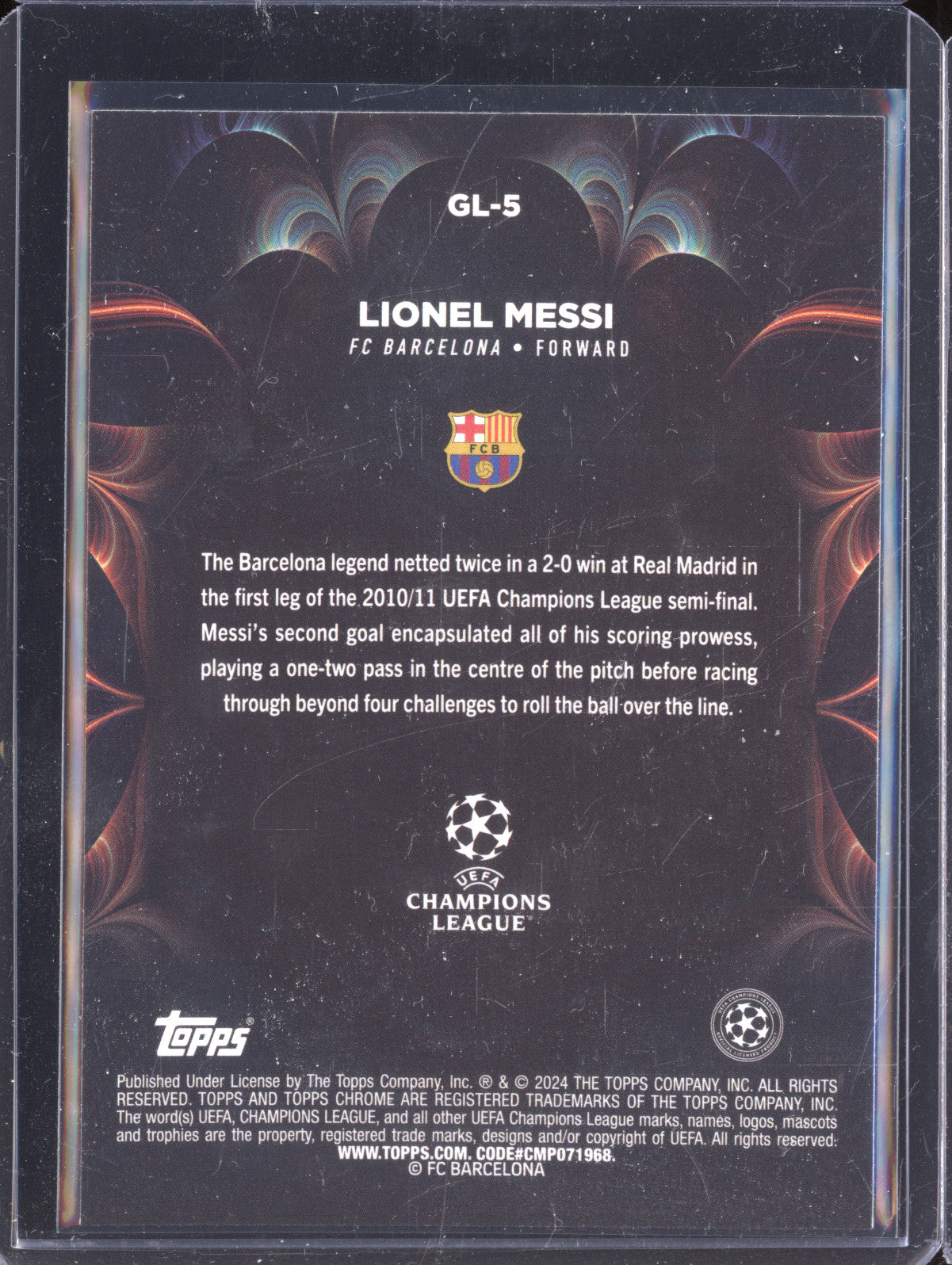 Lionel Messi 2023-24 Topps Chrome UCC GL-5 Golazo