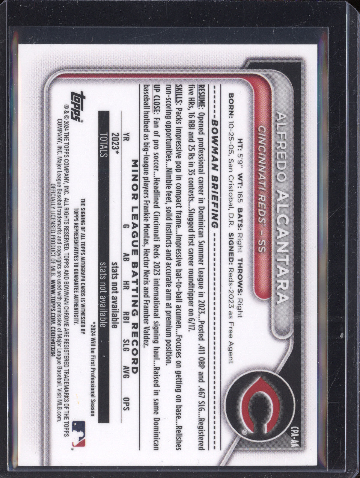 Alfredo Alcantara 2024 Bowman Chrome CPA-AA Chrome Prospect Auto Purple RC /250