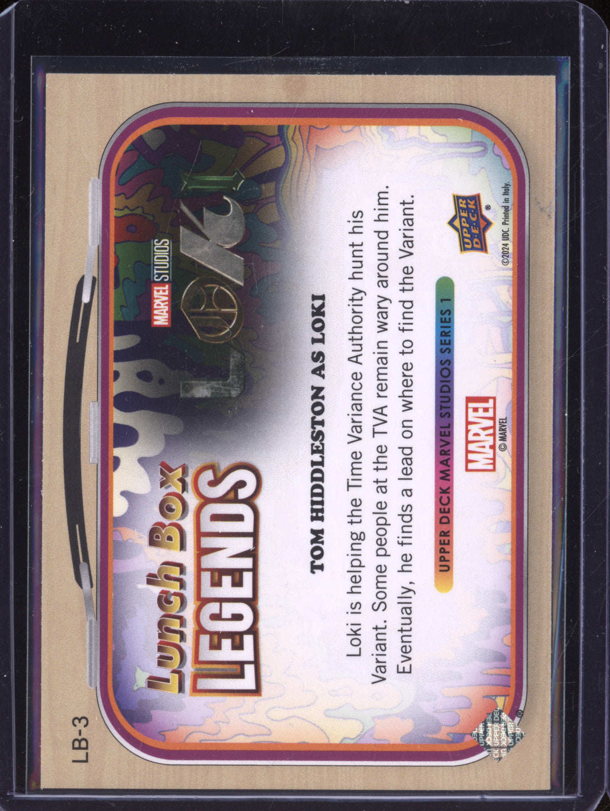 Loki 2024 Upper Deck Marvel Studios Series 1 LB-3 Lunch Box Legends