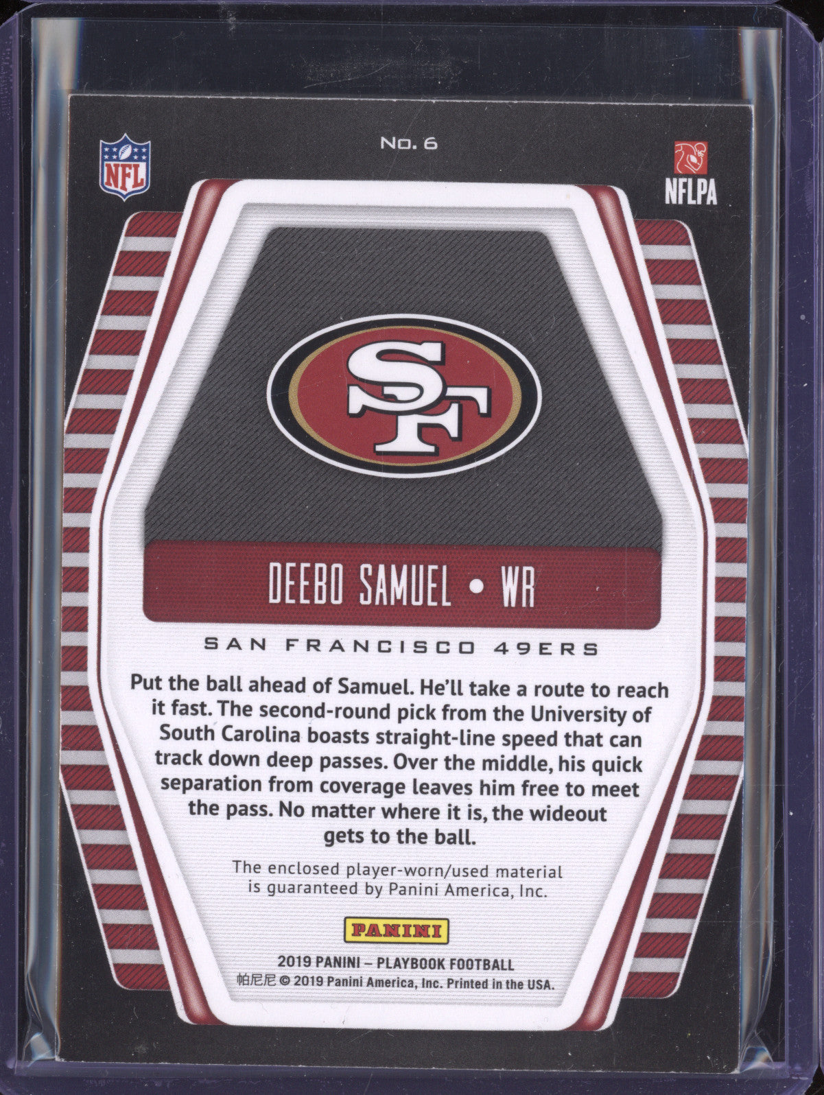 Deebo Samuel 2019 Panini Playbook 6 Hot Routes Primes 20/99
