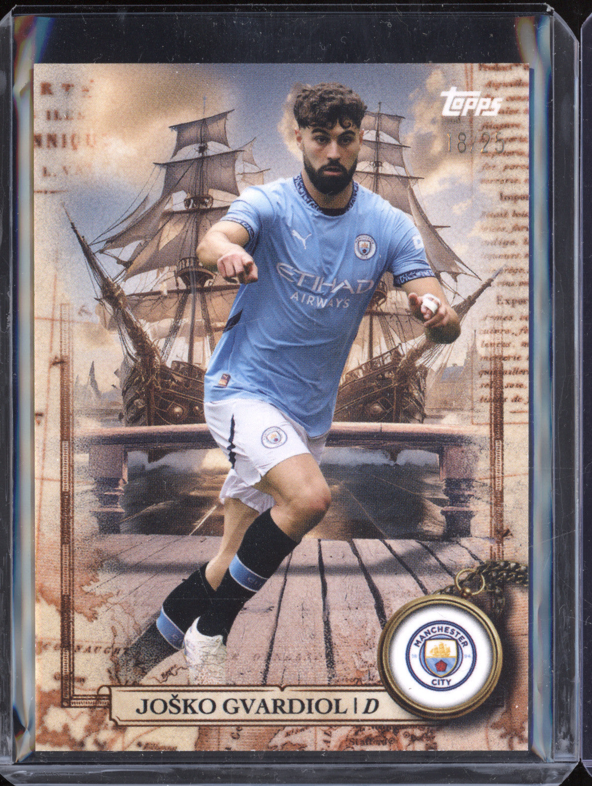 Josko Gvardiol 2024-25 Topps Blue Moon Manchester City SA-2 Sail Away 18/25