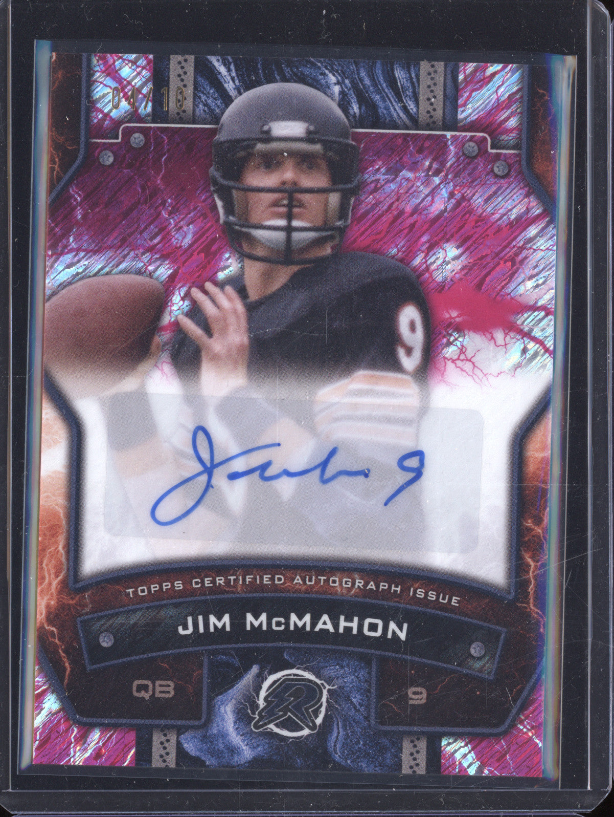 Jim McMahon 2024 Topps Resurgence RS-JM Auto Pink Static 4/10
