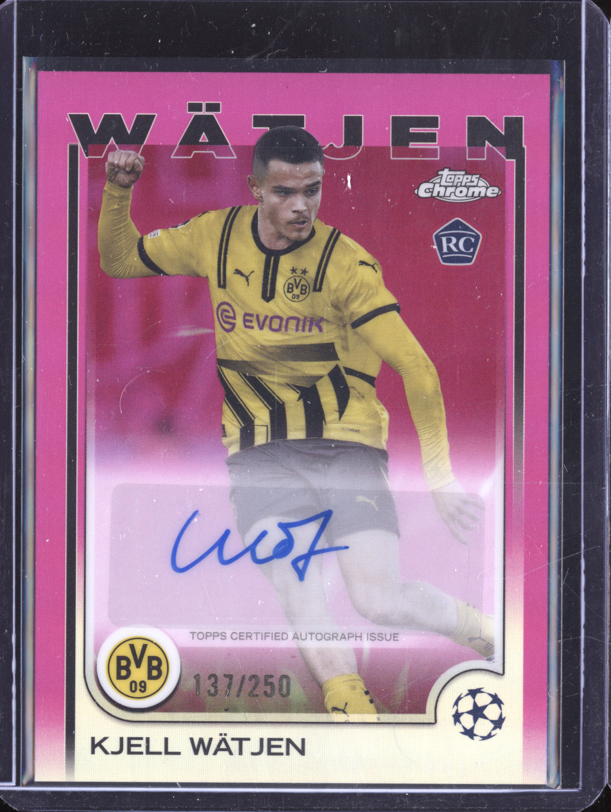 Kjell Watjen 2024-25 Topps Chrome CA-KW Pink Refractor Auto RC 137/250