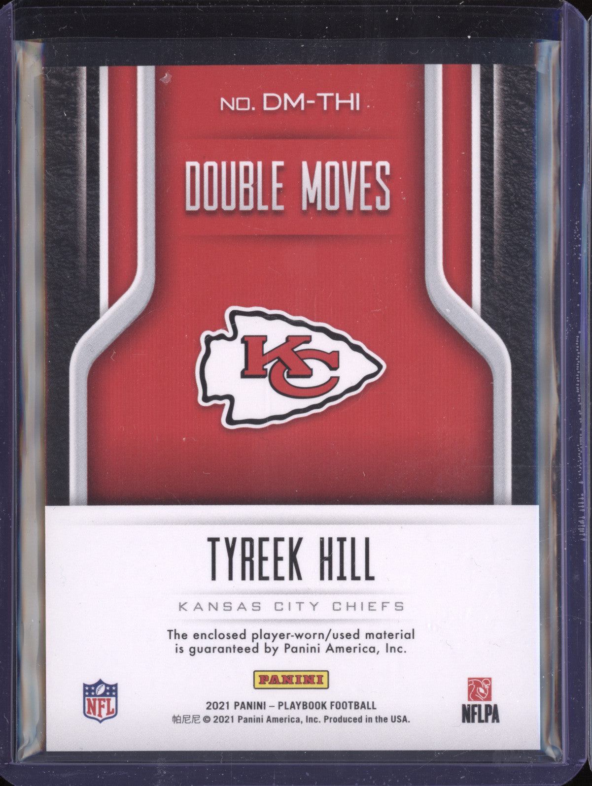 Tyreek Hill 2021 Panini Playbook DM-THI Double Moves Gold 105/149