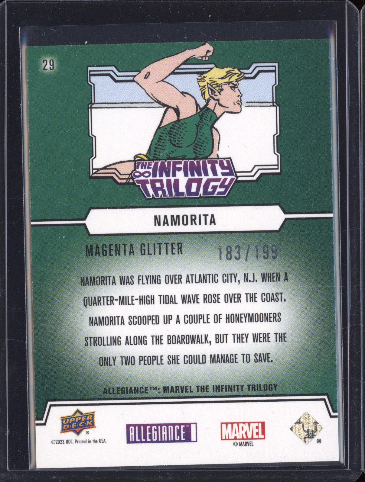 Namorita Upper Deck Allegiance Infinity Trilogy 29 Magenta Glitter 183/199