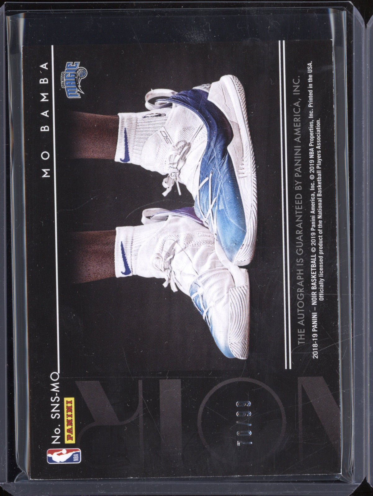 Mo Bamba 2018-19 Panini Noir SNS-MO Sneaker Spotlight Auto RC 70/99