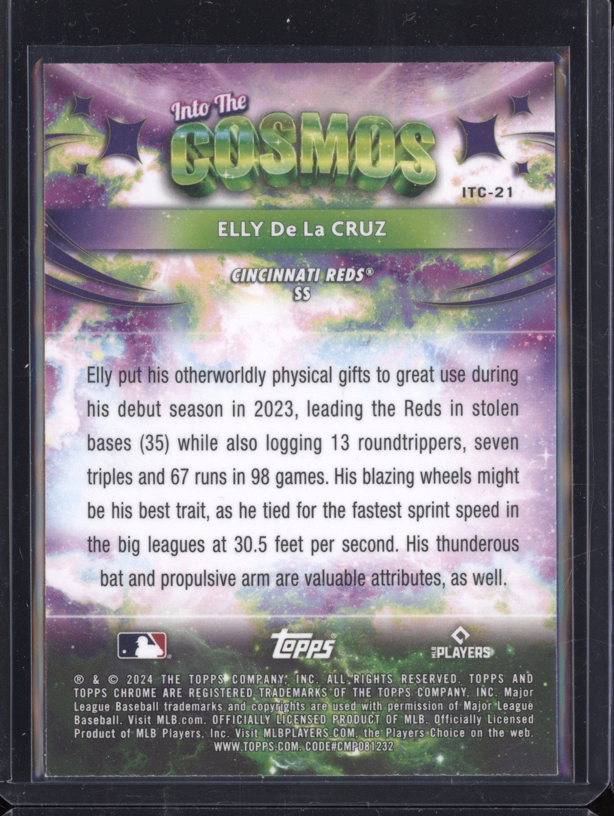 Elly De La Cruz 2024 Topps Cosmic Chrome ITC-21 Into the Cosmos RC