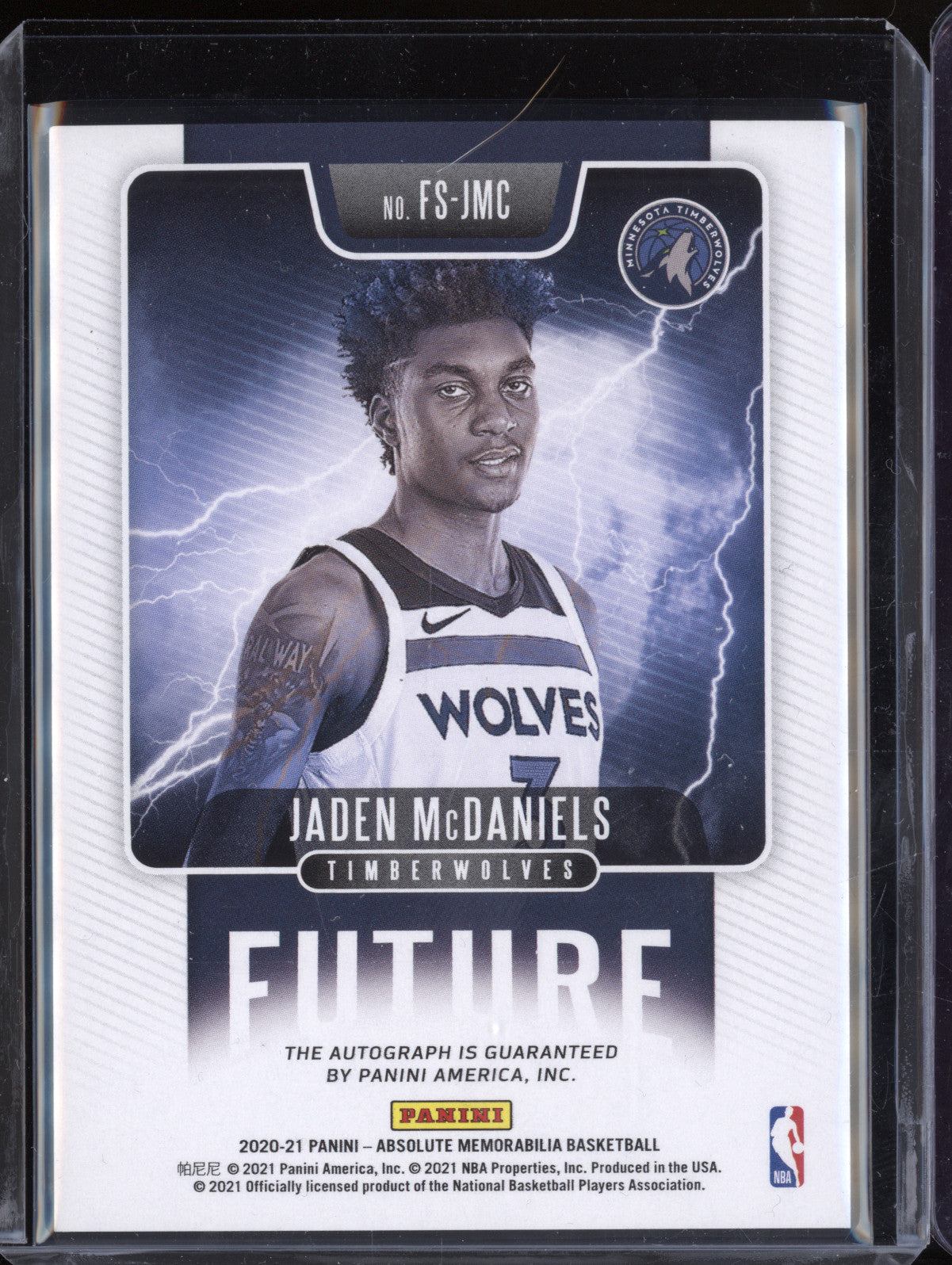 Jaden McDaniels 2020-21 Panini Absolute FS-JMC Future Signature Level 2 22/25
