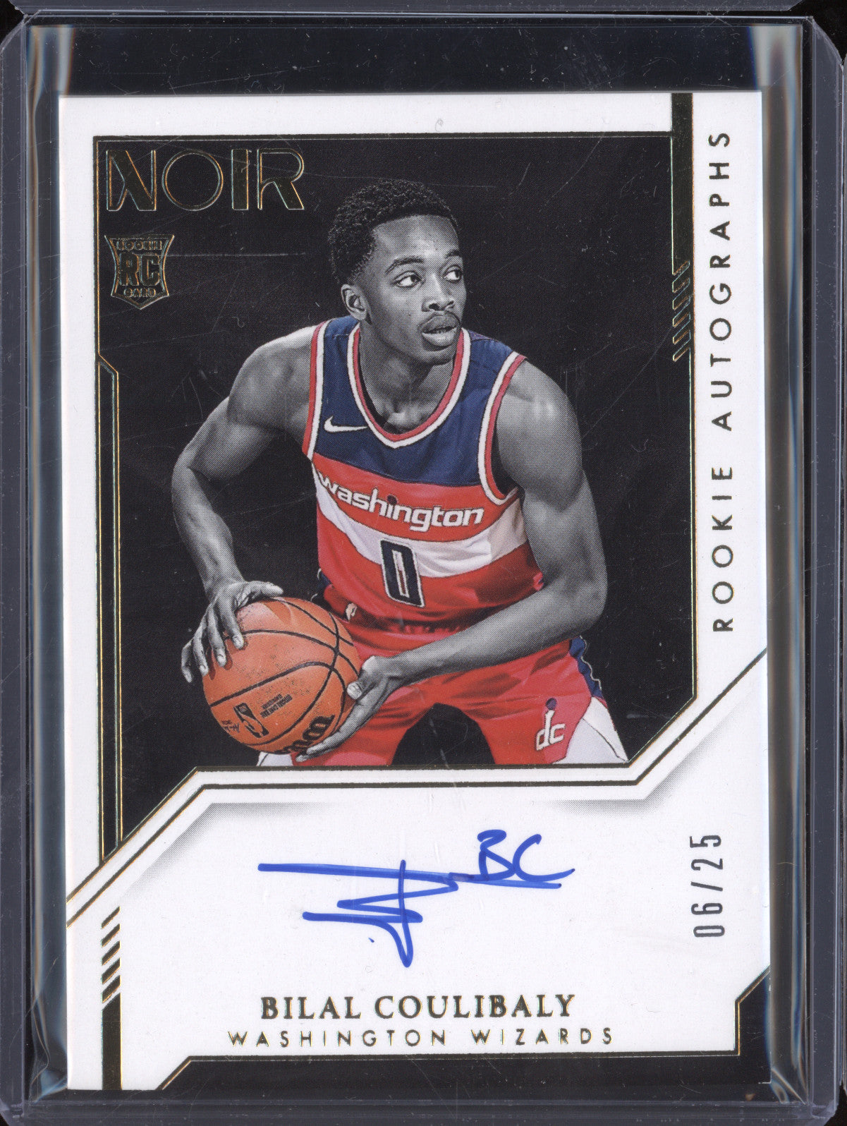 Bilal Coulibaly 2023-24 Panini Noir 383 Rookie Auto Gold RC 6/25