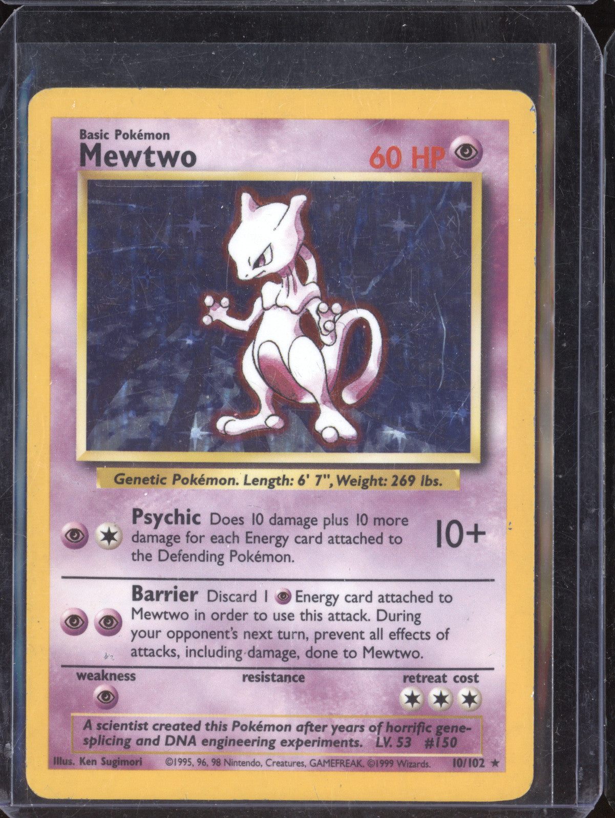 Mewtwo 1999 Pokemon Base Set 10/102 Holo
