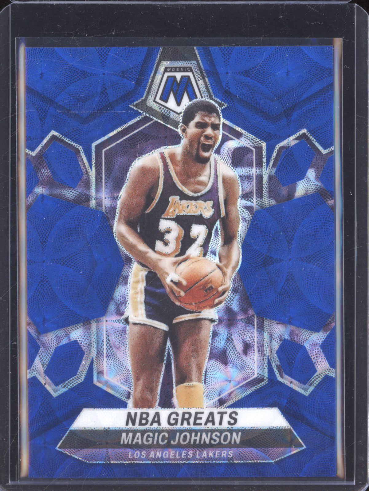 Magic Johnson 2023-24 Panini Mosaic 295 International Blue 11/25