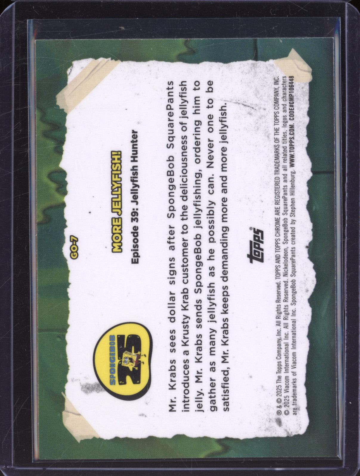 2025 Topps Chrome SpongeBob SquarePants GO-7 Gross Out SSP