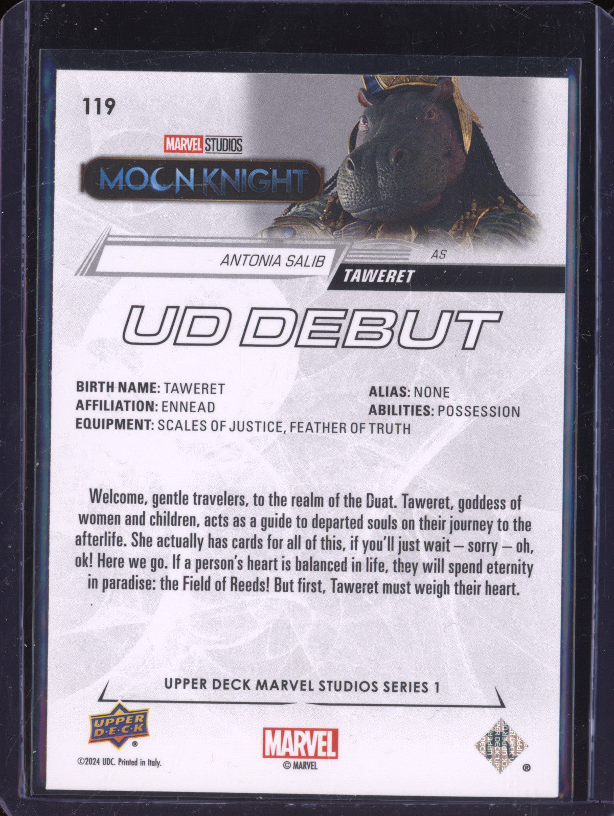 Atonia Salib Taweret 2024 Upper Deck Marvel Studios Series 1 119 UD DEBUT