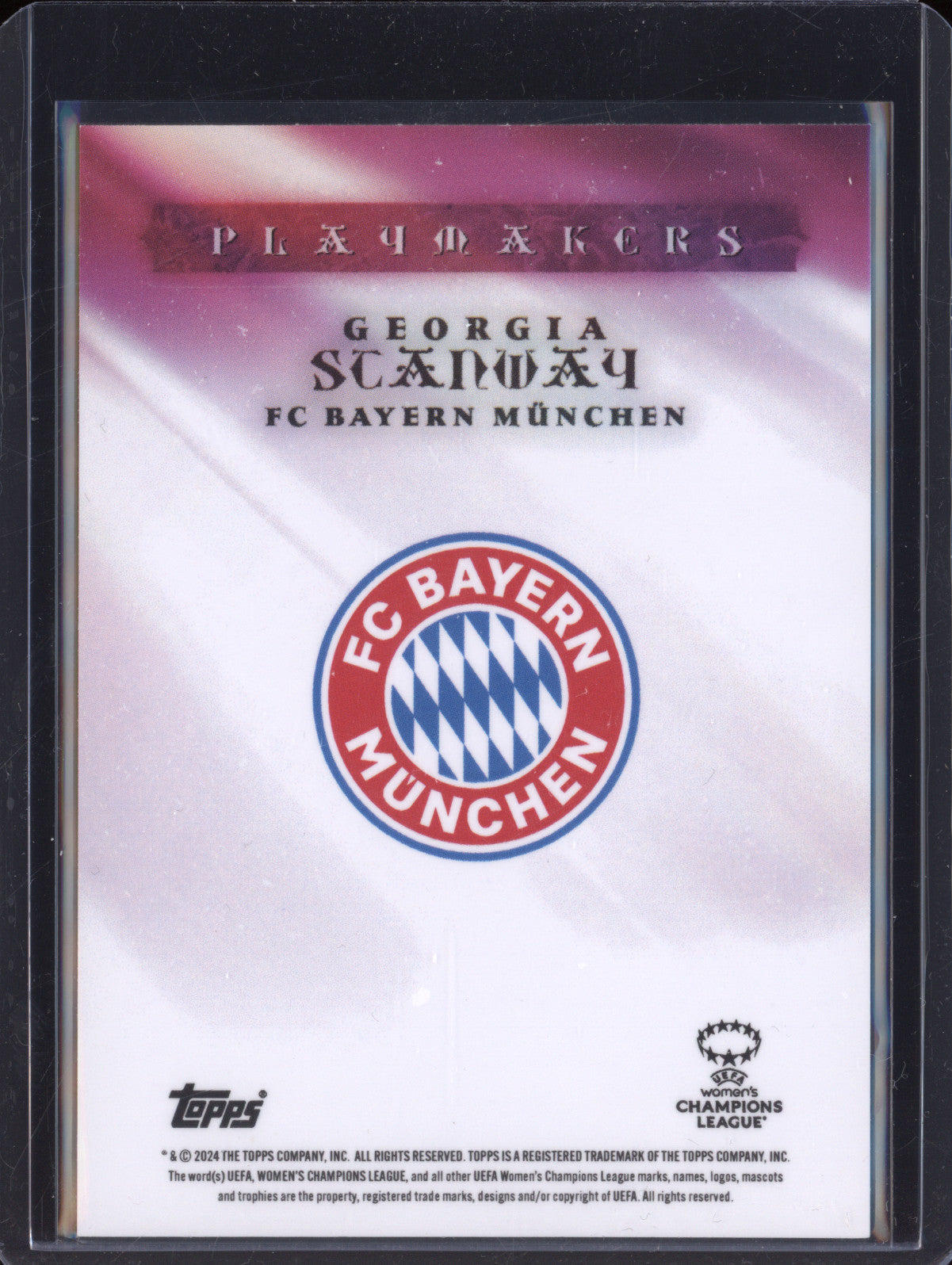 Georgia Stanway 2023-24 Topps Aitana Bonmati Platinum Playmakers Auto Pink 5/5