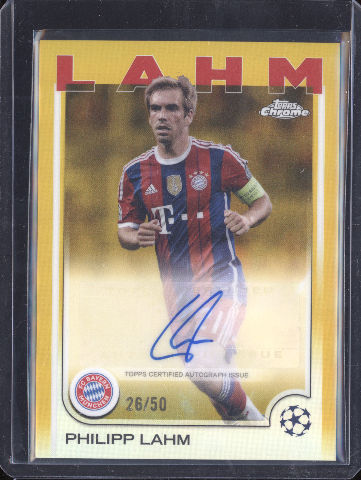 Philipp Lahm 2024-25 Topps Chrome CA-PL Gold Refractor Auto 26/50